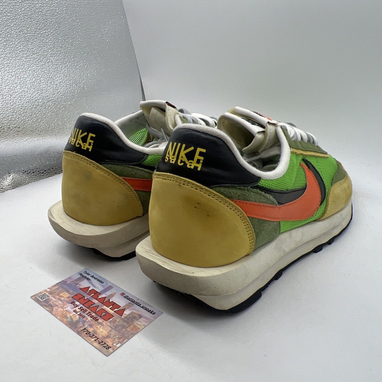 Size 12 - Nike sacai x LDWaffle Green Gusto Yellow Suede Leather (BV0073-300)