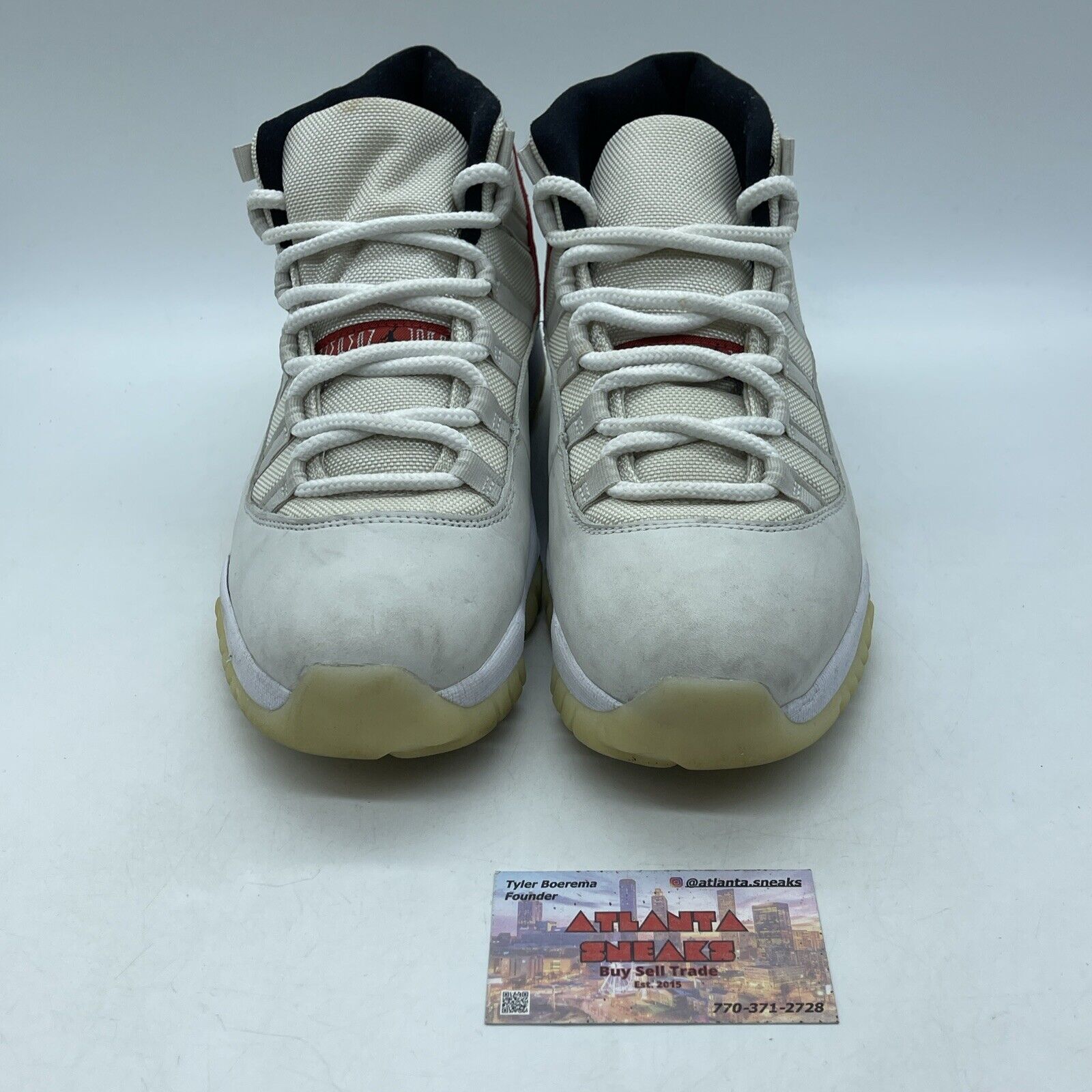 Size 10 - Air Jordan 11 Retro Platinum Tint Tan Red Suede Leather (378037-016)