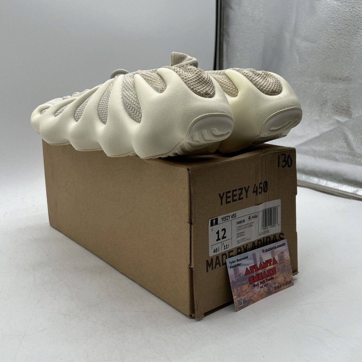 Size 12 - adidas Yeezy 450 Cloud White (H68038)