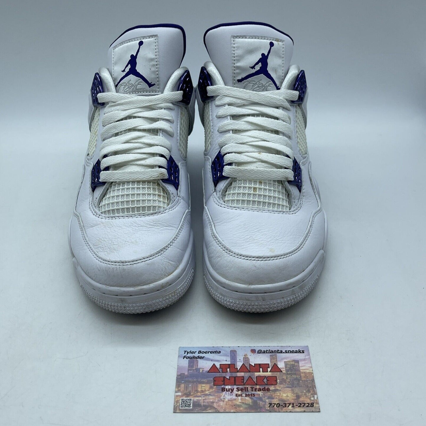 Size 8.5 - Jordan 4 Retro Mid Purple Metallic White Leather (CT8527-115)