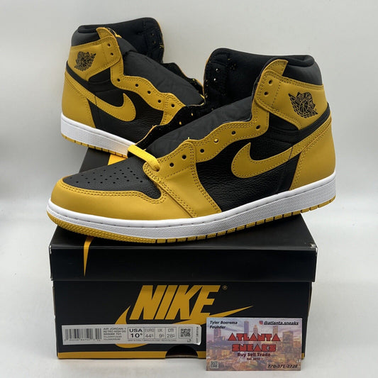 Size 10.5 - Jordan 1 Retro OG High Pollen Brand New Og All Black White Yellow DS