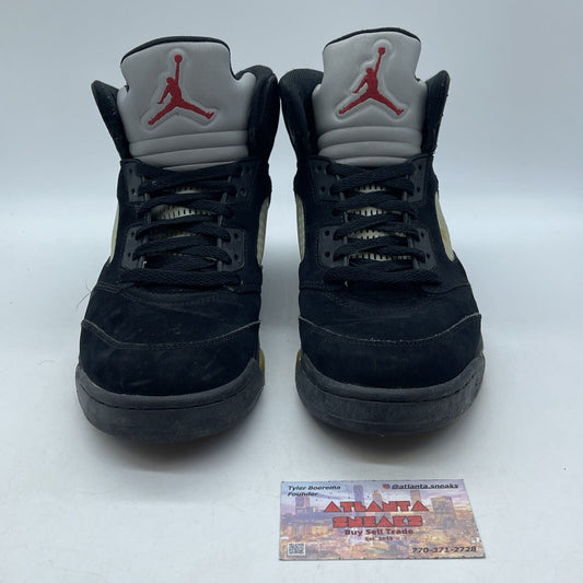 Size 9.5 - Air Jordan 5 Retro 2011 Metallic Black Silver Suede (136027-010)