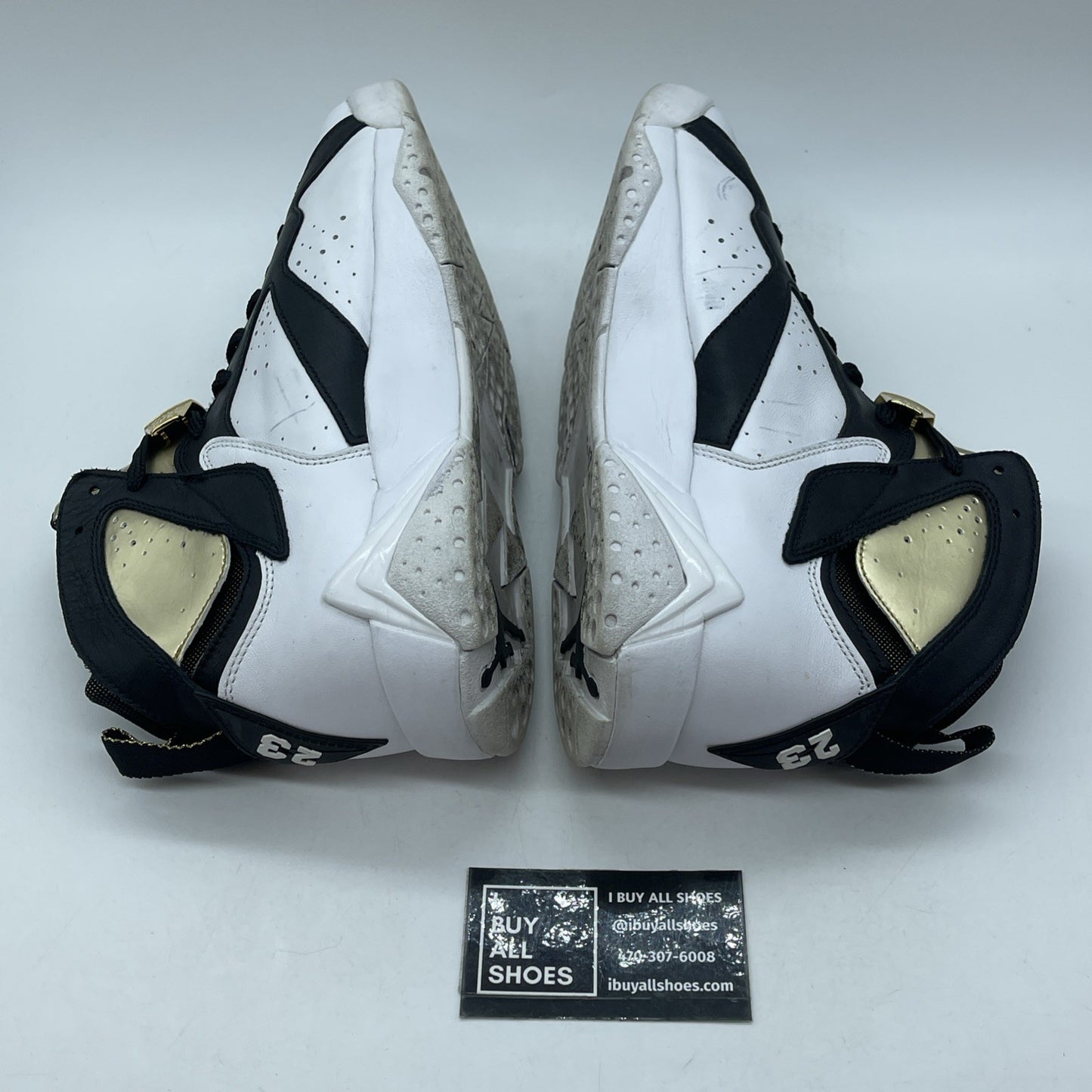 Size 9.5 - Air Jordan 7 Retro Champagne Black White Gold Leather (725093-140)