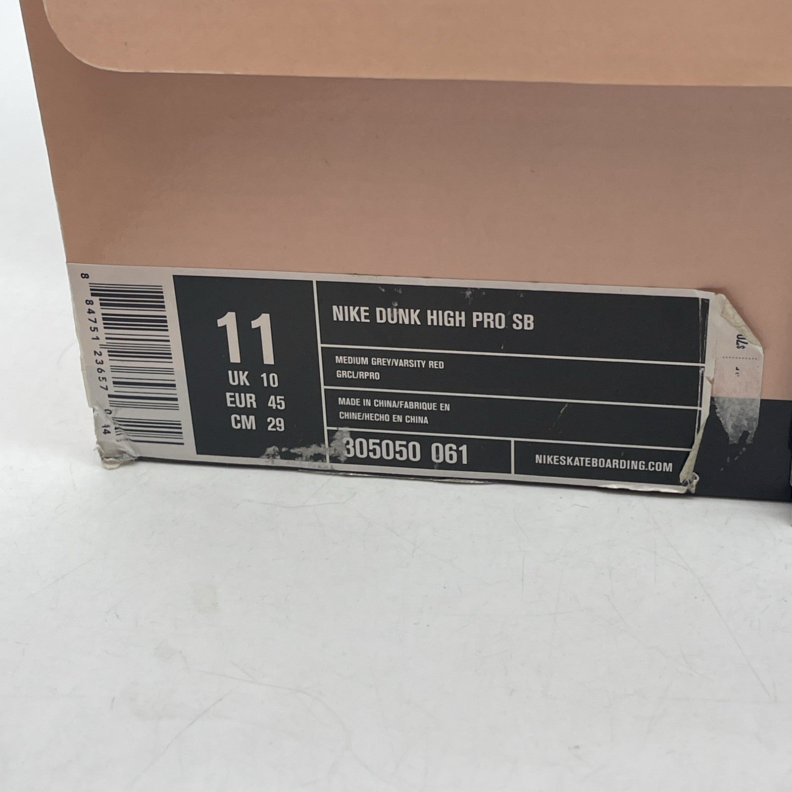 Size 11 - Nike Dunk Pro SB High UNLV (305050-061)
