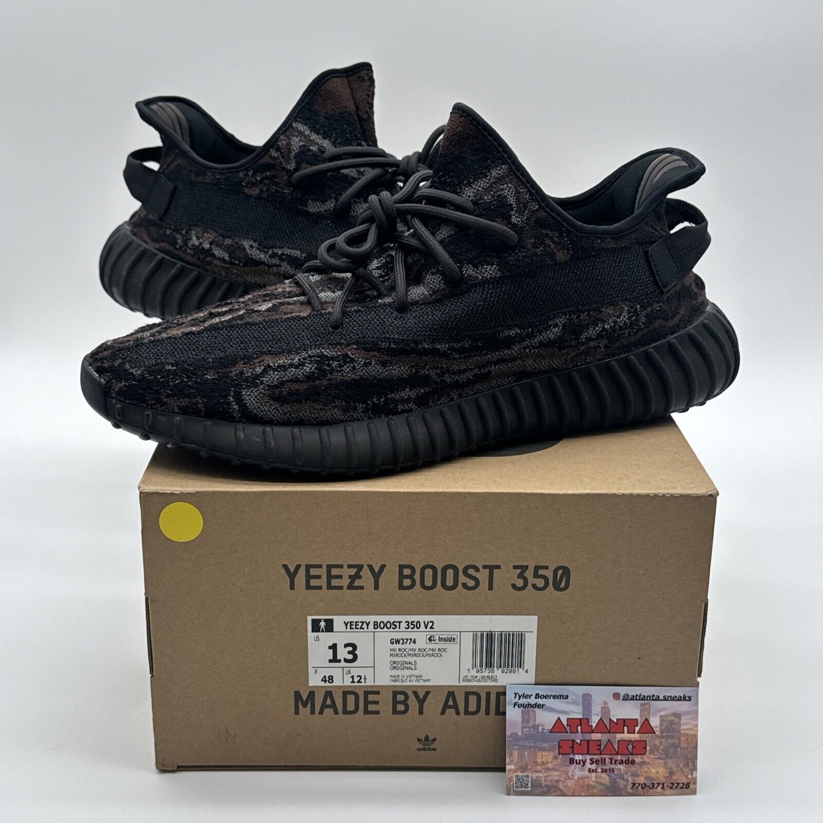 Size 13 - adidas Yeezy Boost 350 V2 Low MX Rock Black Brown Comfy Kanye West