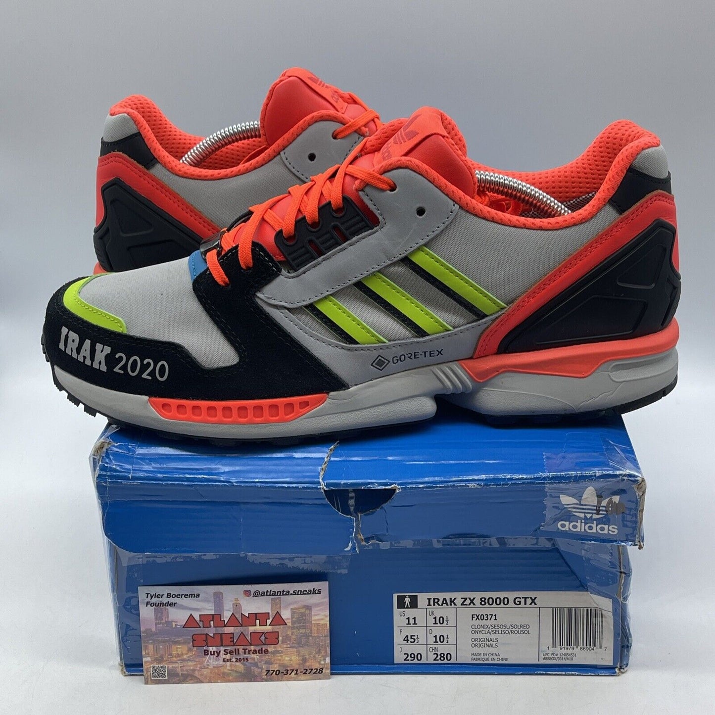 Size 11 - adidas IRAK x ZX 8000 GTX A-ZX Series Orange Suede Leather (FX0371)