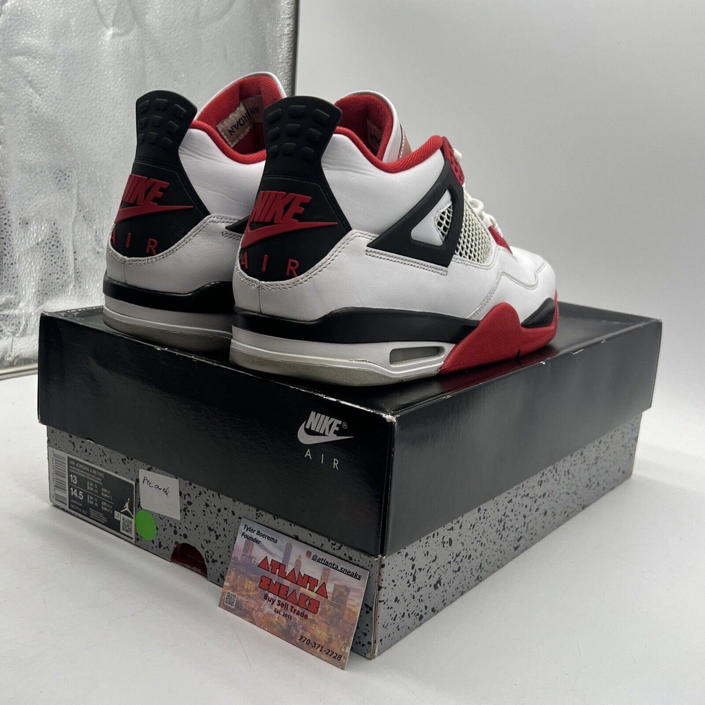 Size 13 - Jordan 4 Retro OG Mid Fire Red Black White Leather (DC7770-160)