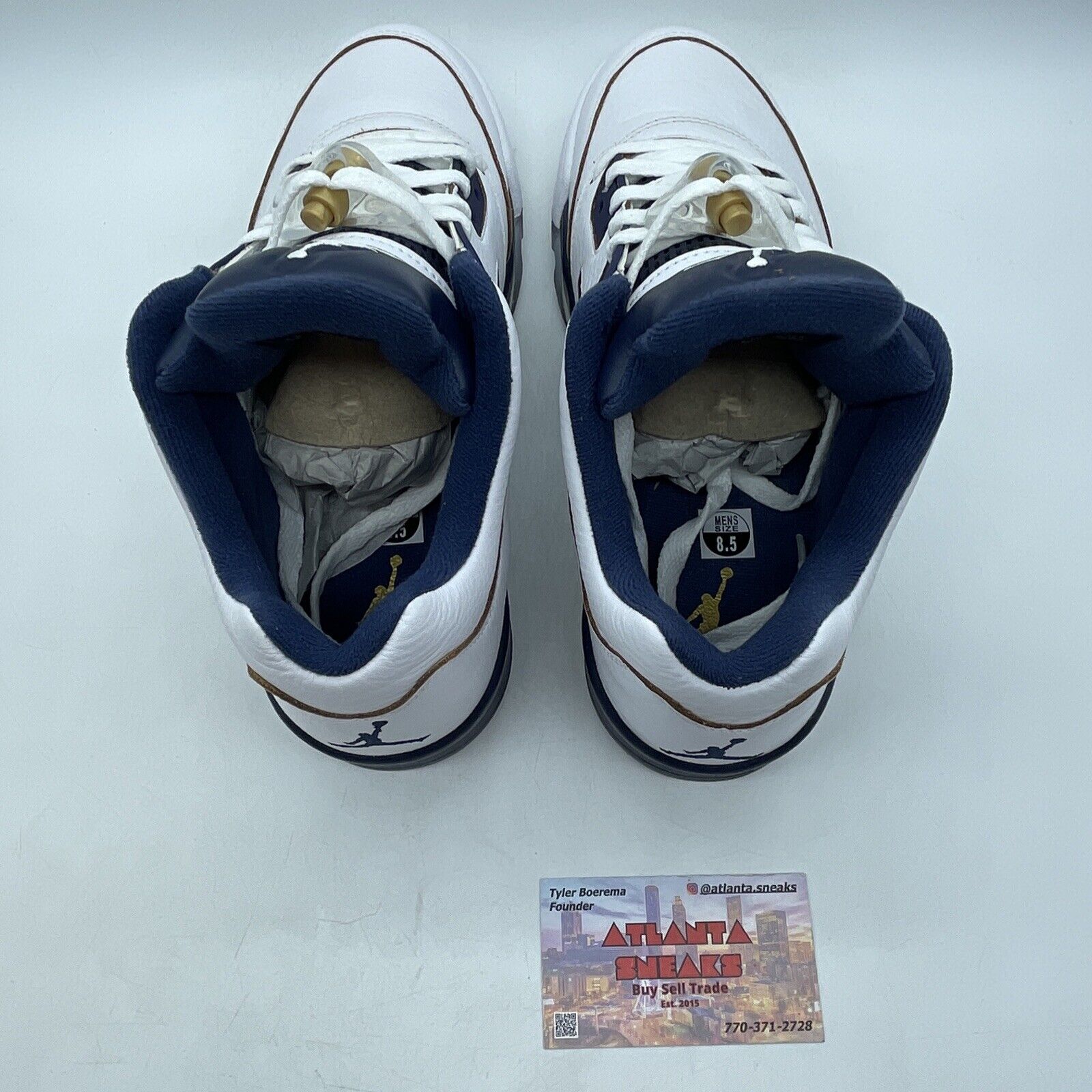 Size 8.5 - Air Jordan 5 Retro Low Dunk From Above Blue White Gold (819171-135)