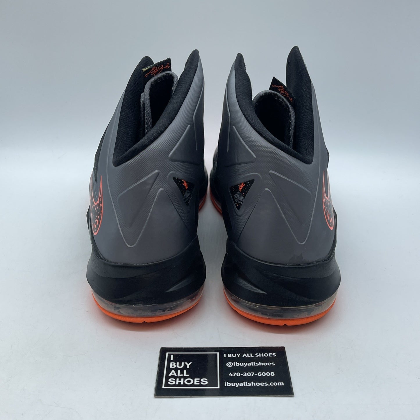 Size 13 - Nike LeBron 10 Lava Grey Black Orange Leather (541100-002)