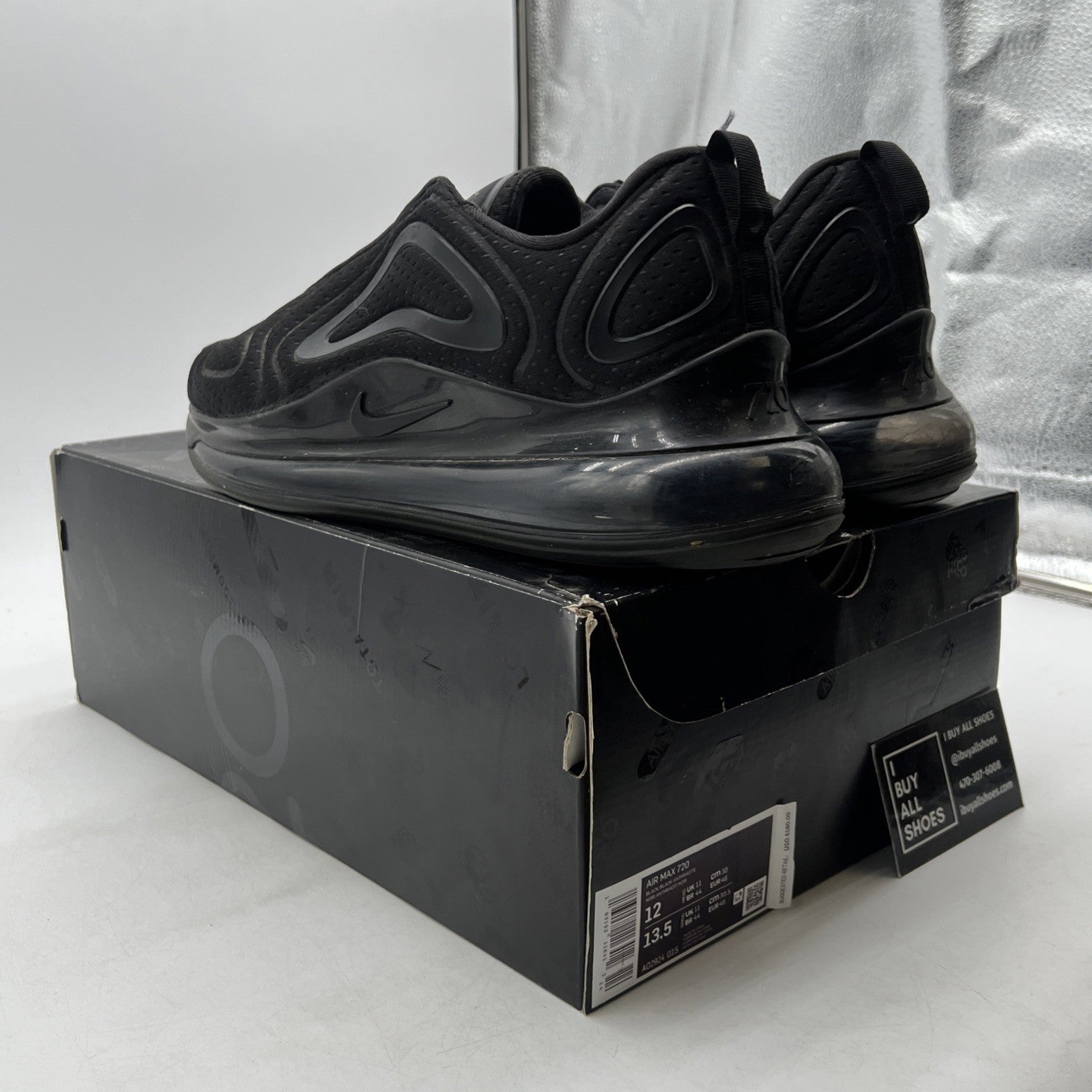 Size 12 - Nike Air Max 720 Triple Black (AO2924-015)