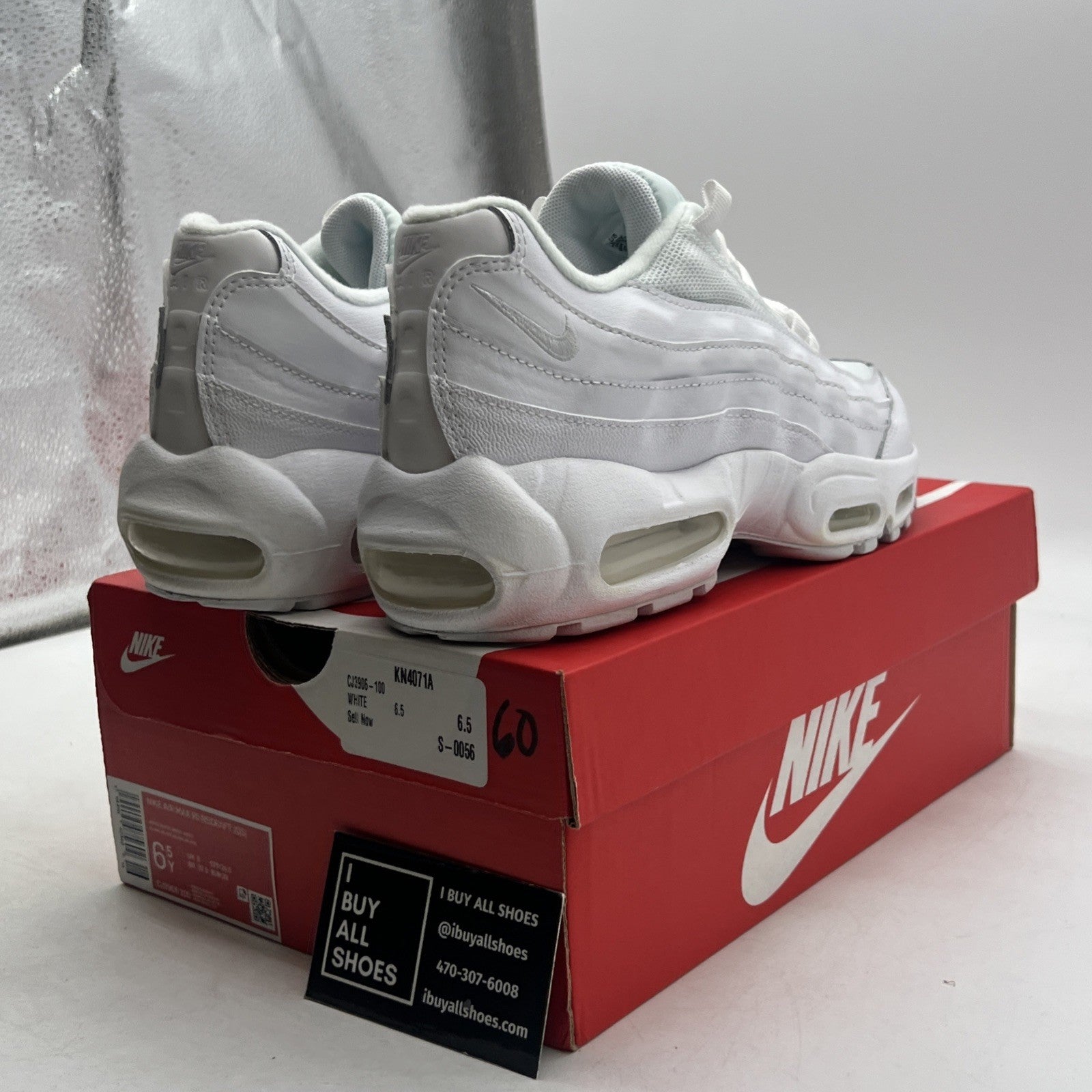 Size 6.5Y - Nike Air Max 95 Essential White Silver (CJ3906-100)