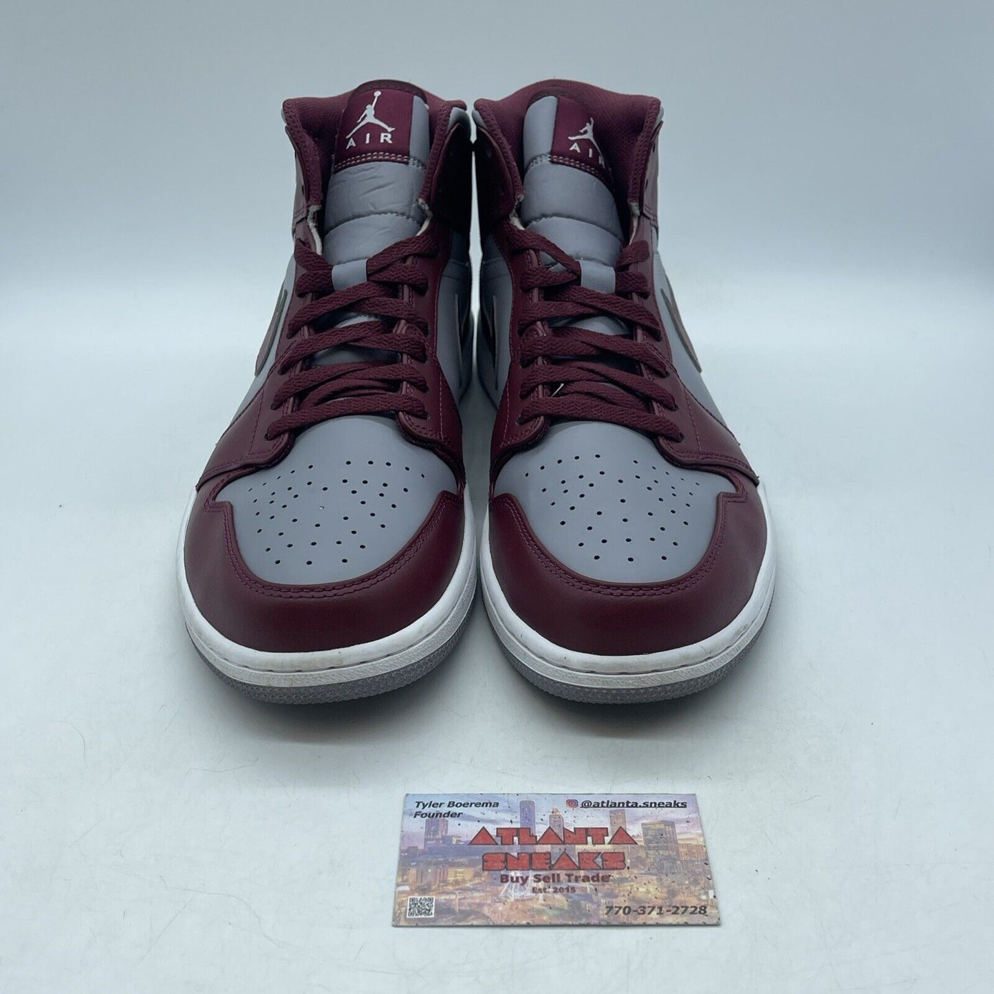 Size 12 - Jordan 1 Cherrywood Red Burgundy Grey White Leather (DQ8426-615)