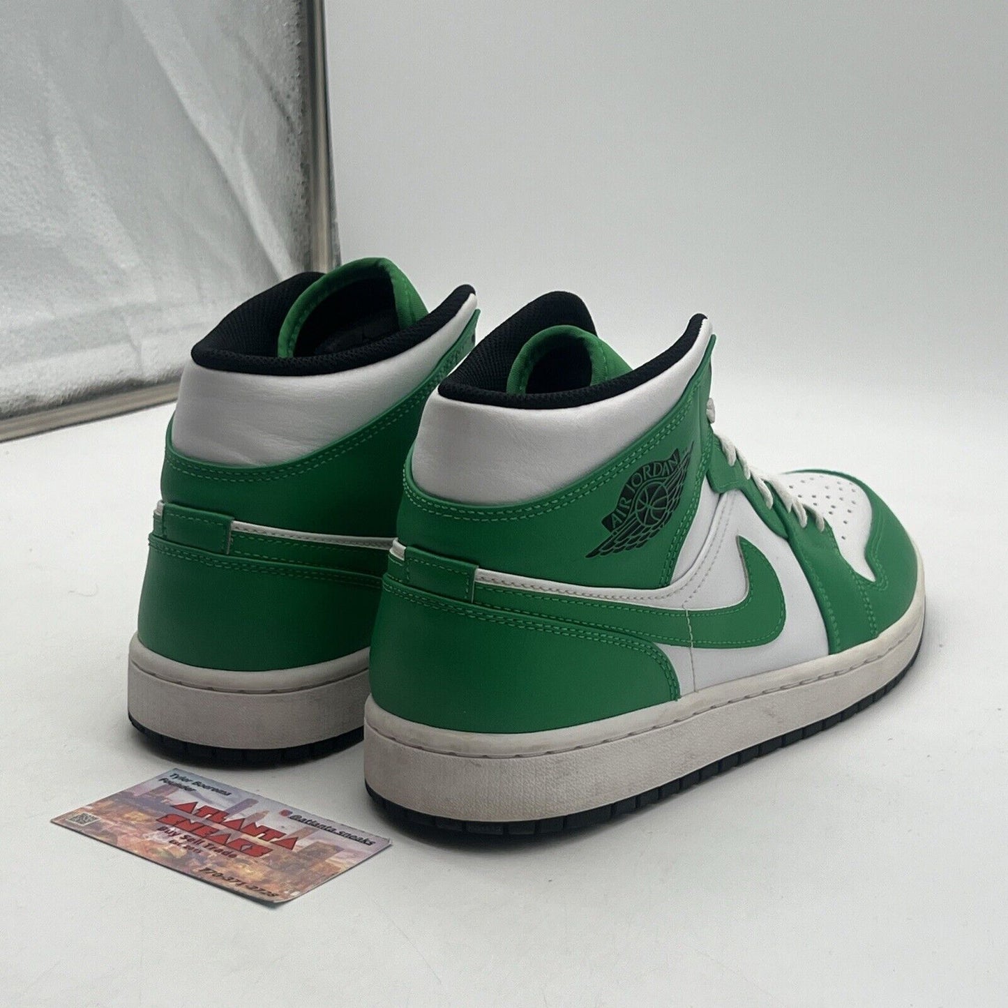 Size 10 - Air Jordan 1 Mid Lucky Green White Leather (DQ8426-301)