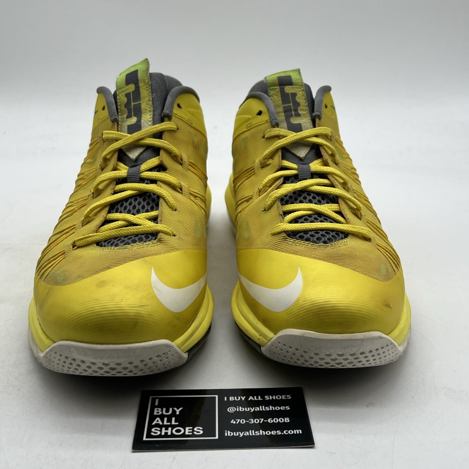 Size 11.5 - Nike Air Max LeBron 10 Low Sonic Yellow (579765-700)