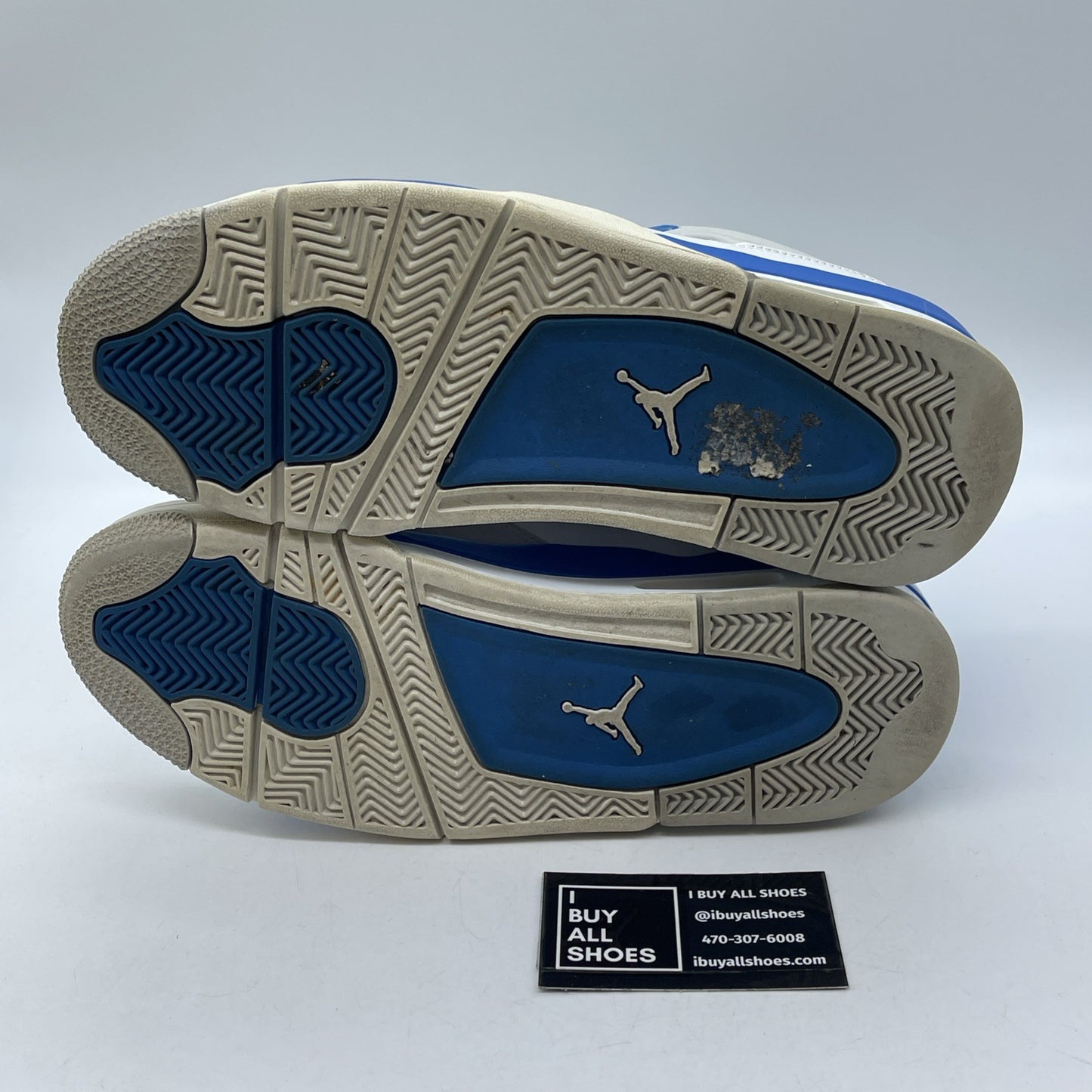 Size 9 - Jordan 4 Retro Military Blue 2012 White Grey Leather (308497-105)