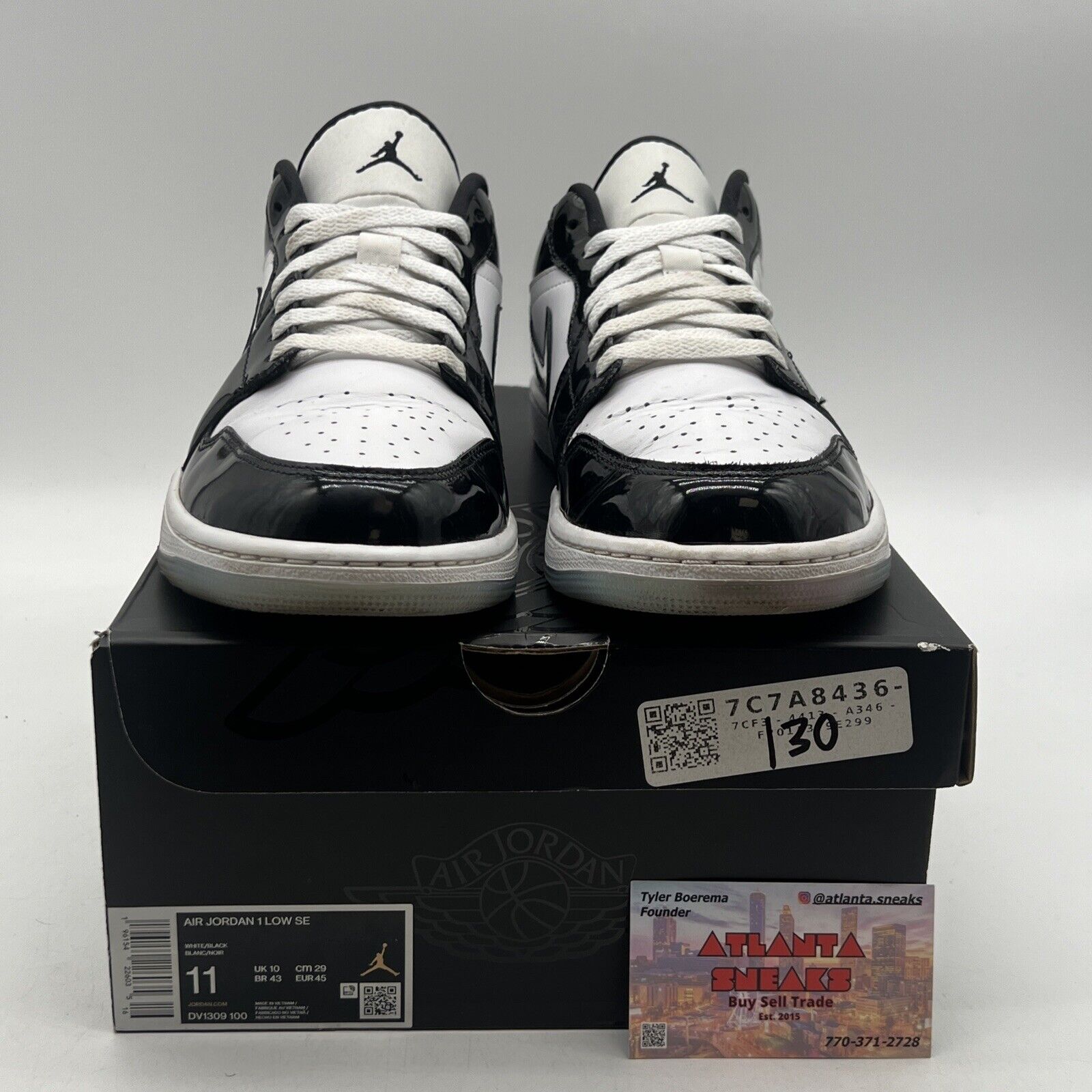 Size 11 - Jordan 1 Low SE Concord Black White Leather Icey (DV1309-100)