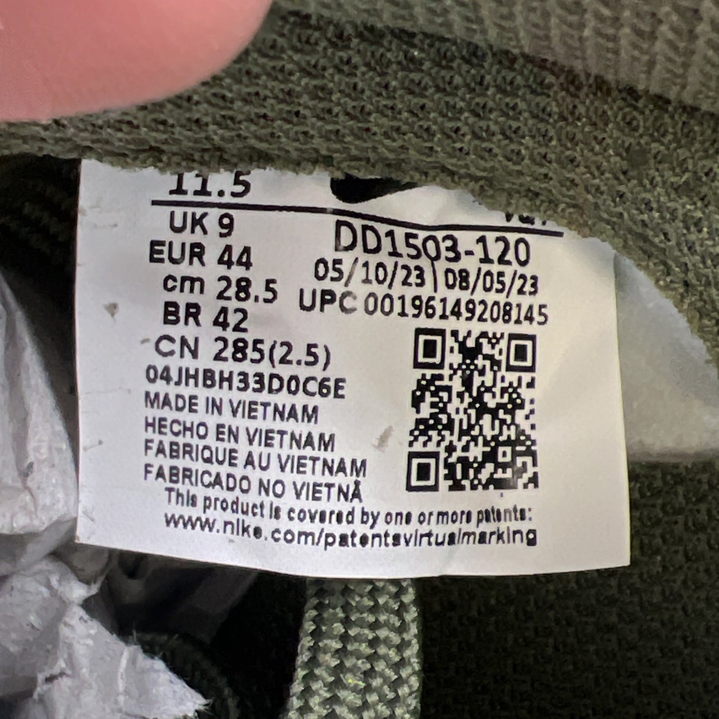 Size 11.5 - Nike Dunk Low Medium Olive W (DD1503-120)