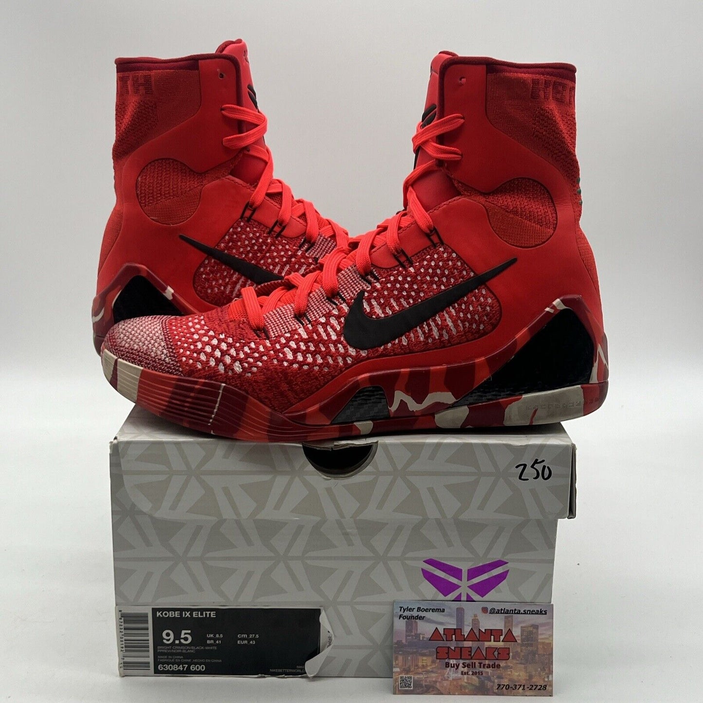 Size 9.5 - Nike Kobe 9 Elite Christmas Black (630847-600)