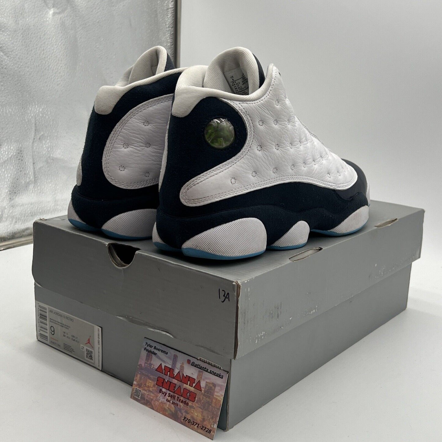 Size 9 - Jordan 13 Retro Obsidian White Navy Blue Leather (415571-144)