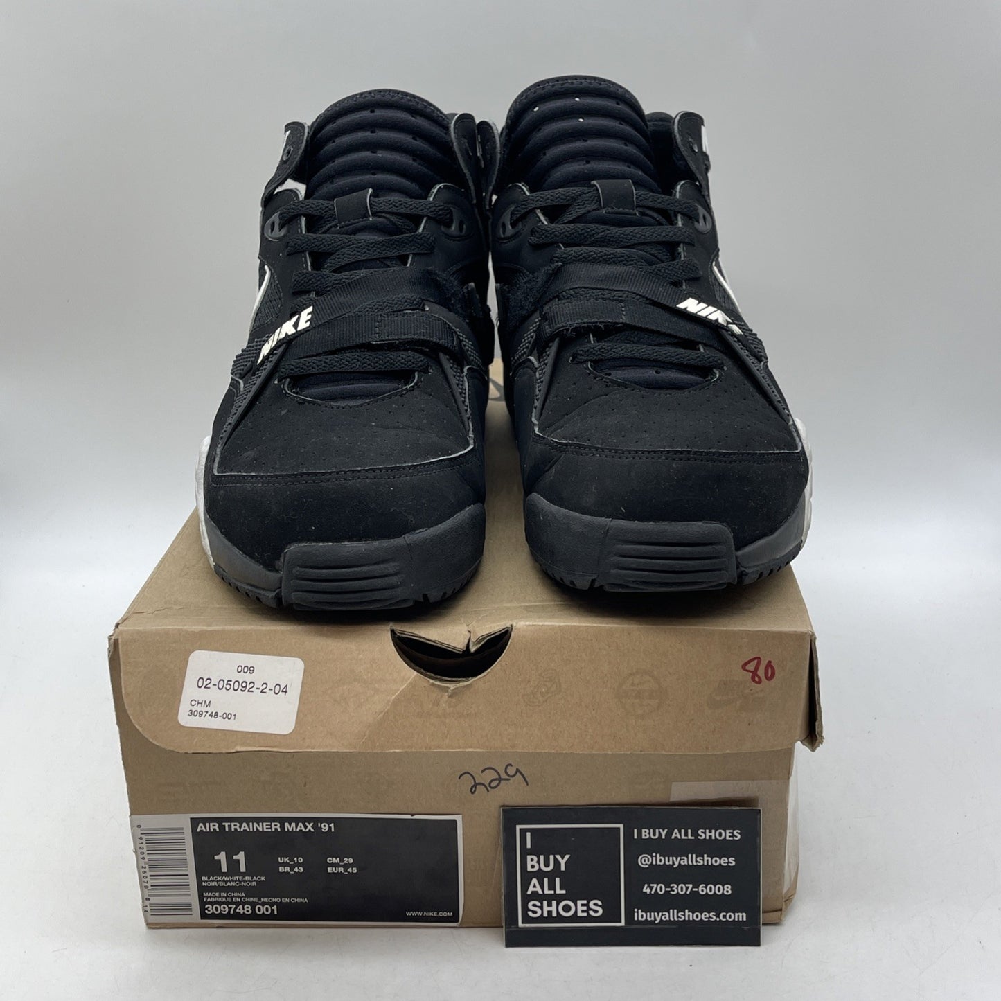 Size 11 - Nike Air Trainer Max 91 Black (309748-001)