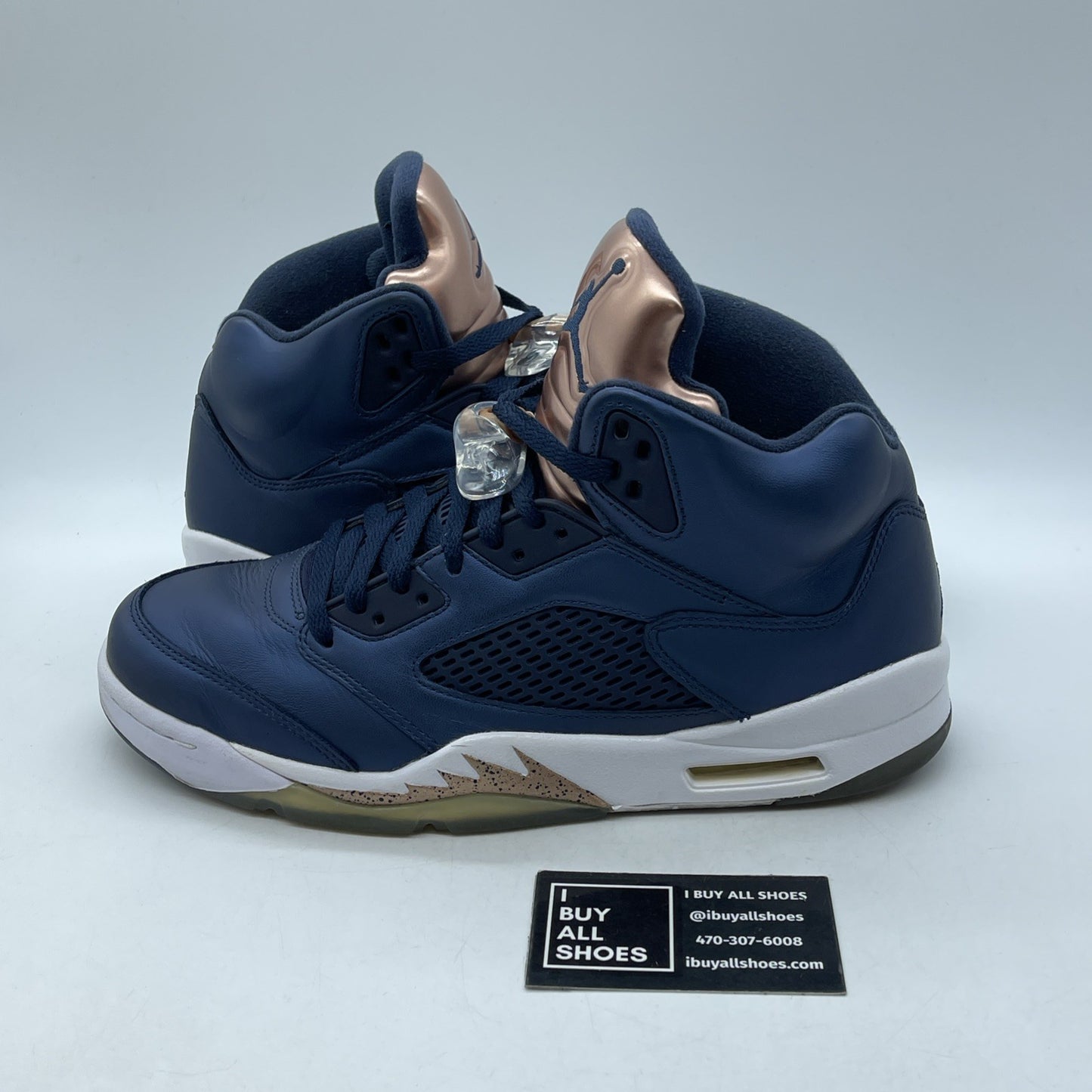 Size 9.5 - Air Jordan 5 Retro Bronze Blue Pink Leather (136027-416)