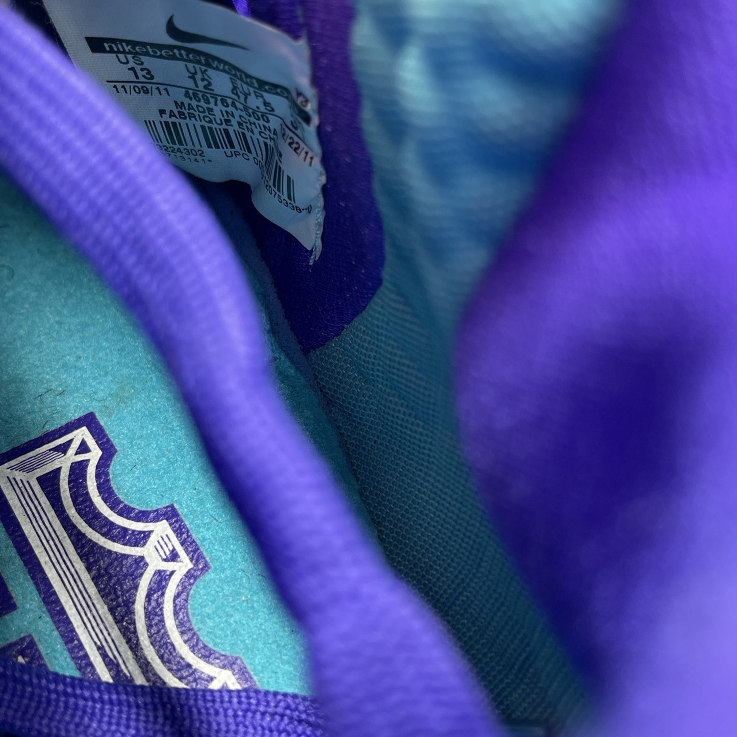 Size 13 - Nike LeBron 9 Summit Lake Hornets Purple Blue Leather (469764-500)