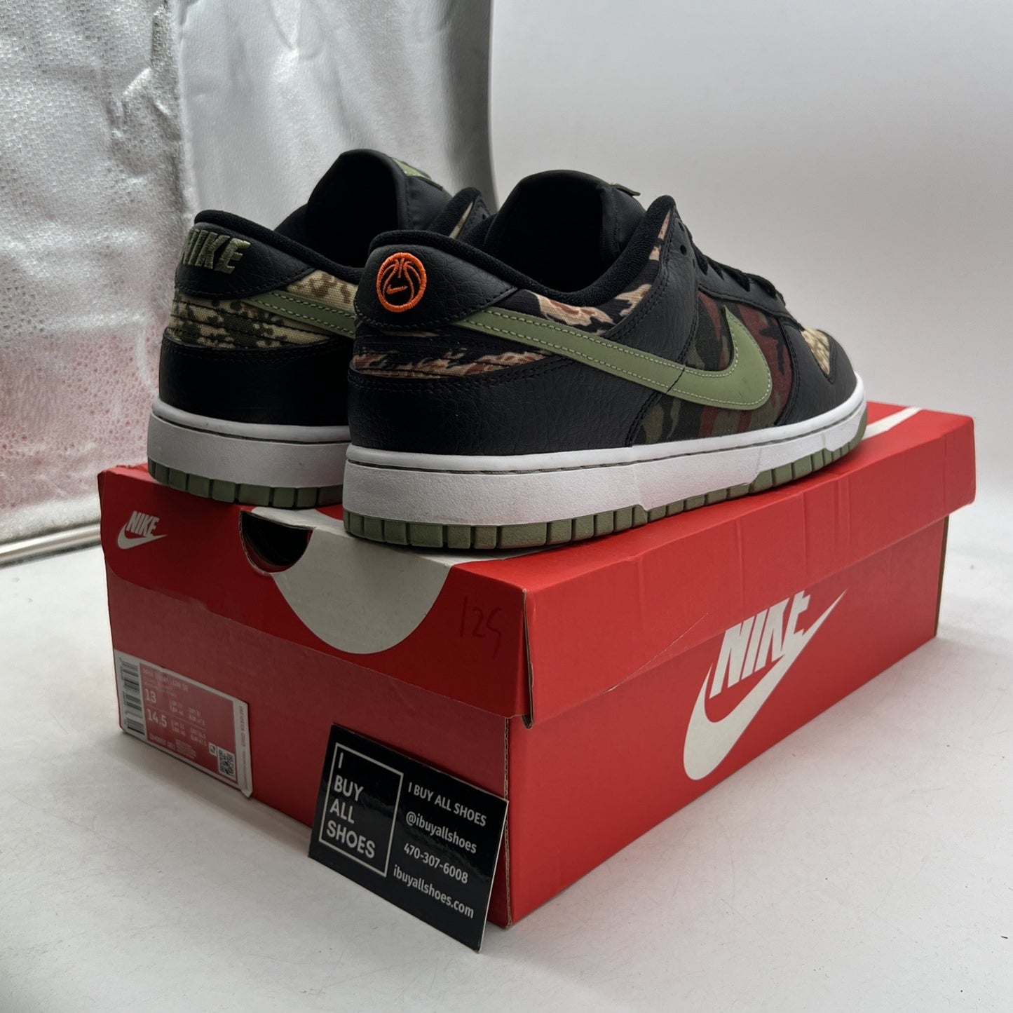Size 13 - Nike Dunk SE Low Black Multi-Camo (DH0957-001)