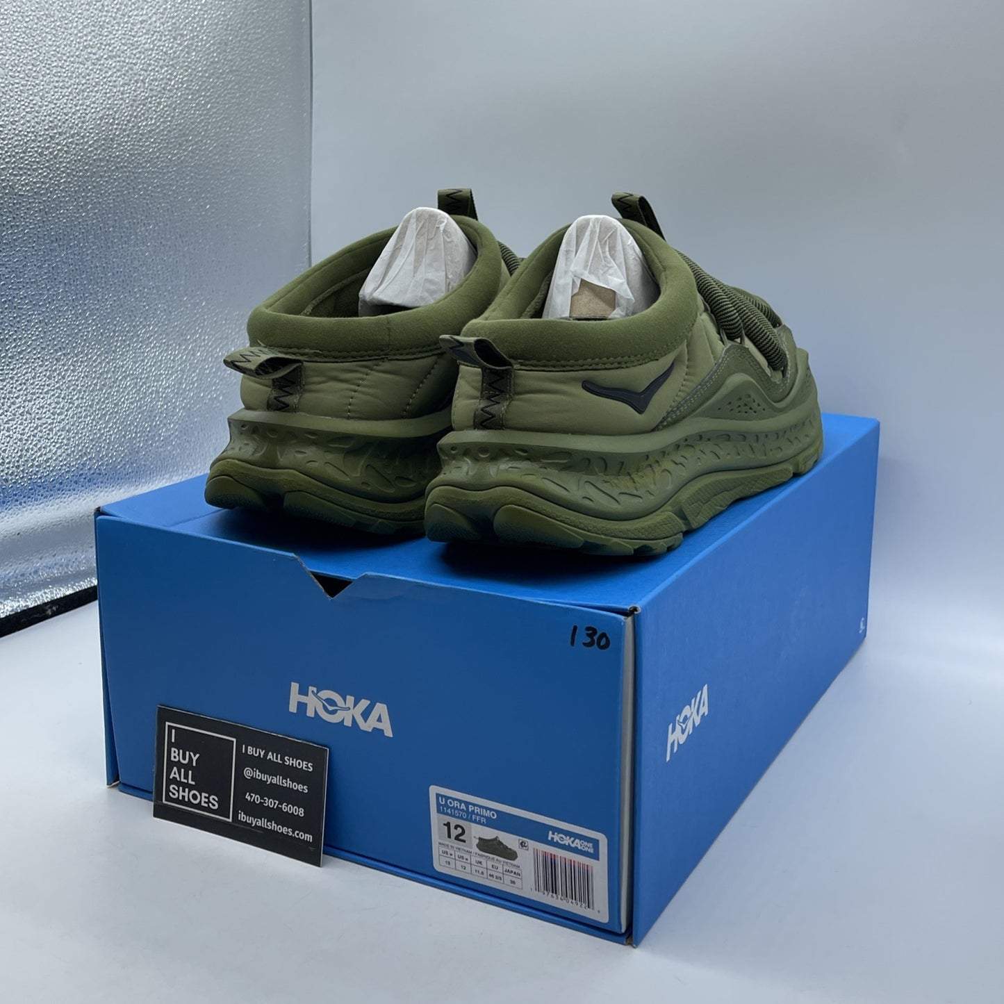 Size 12 - Limited edition Hoka One Ora Primo Olive Green Black (1141570)