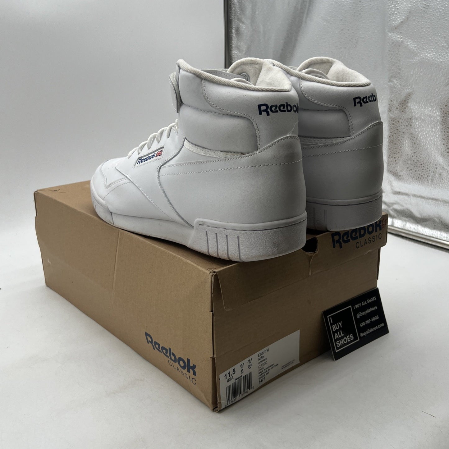 Size 11.5 - Reebok Classic Mens Exofit Hi White 3477 NWOB OG Lifestyle Retro NOS