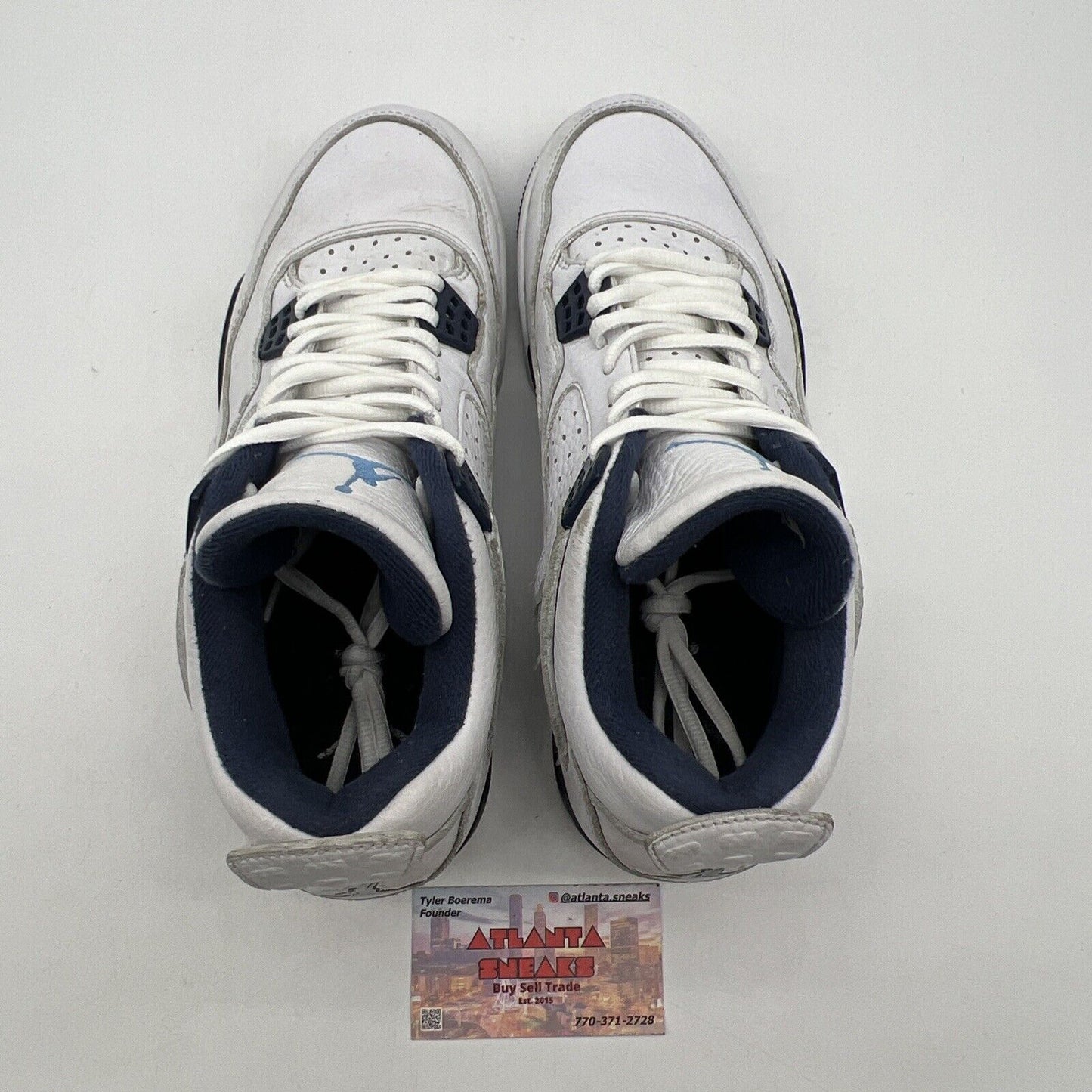 Size 9 - Air Jordan 4 Retro LS Columbia Navy Leather (314254-107)