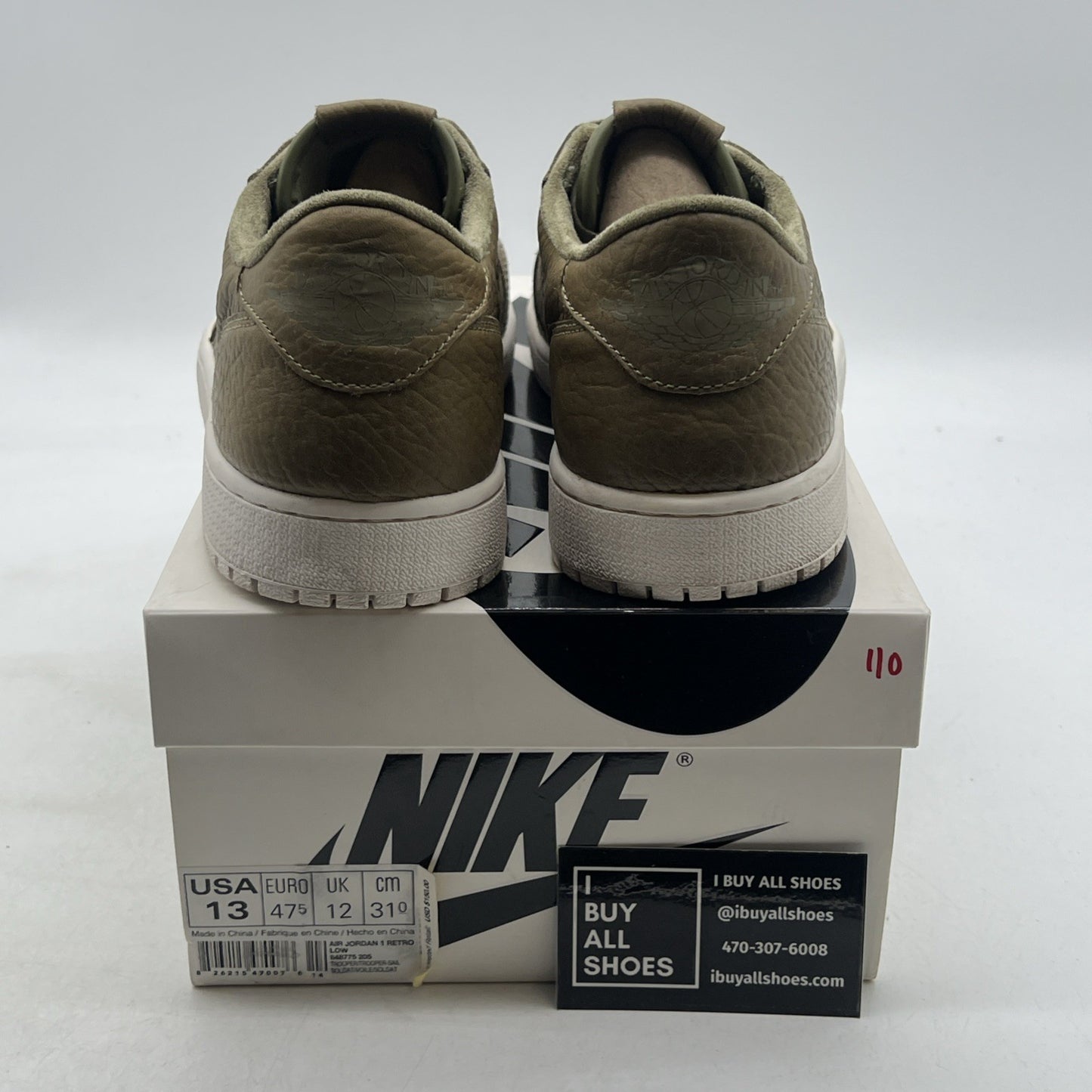 Size 13 - Air Jordan 1 Retro Swooshless Low Trooper (848775-205)