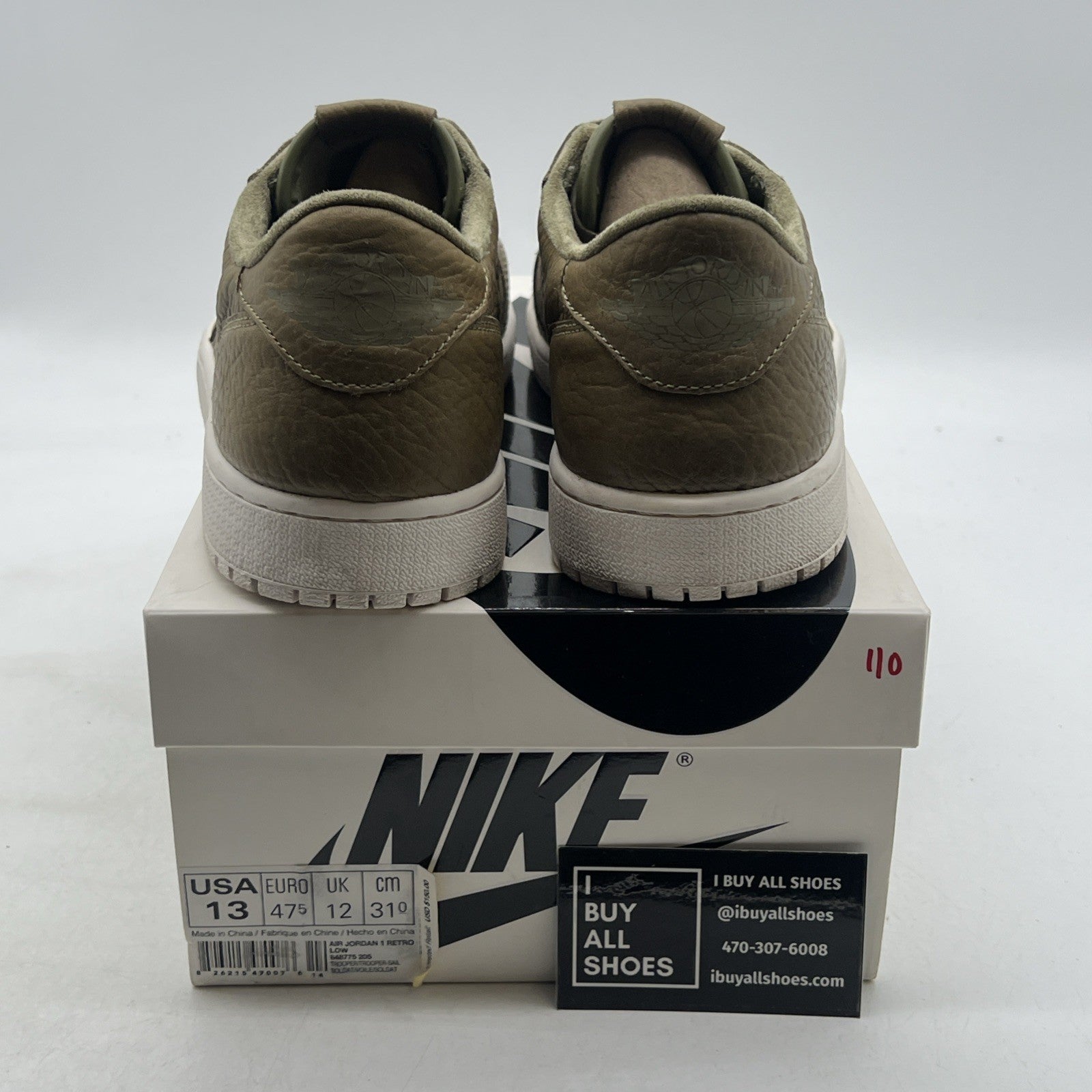 Size 13 - Air Jordan 1 Retro Swooshless Low Trooper (848775-205)