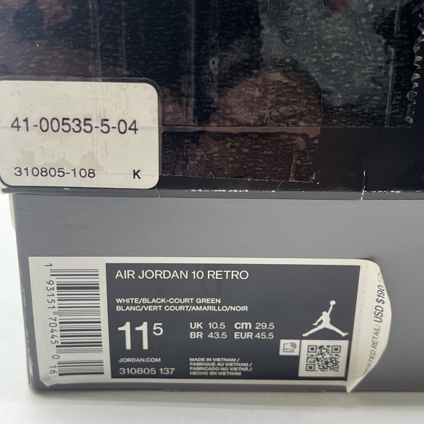 Size 11.5 - Air Jordan 10 Retro 2019 Seattle (310805-137)