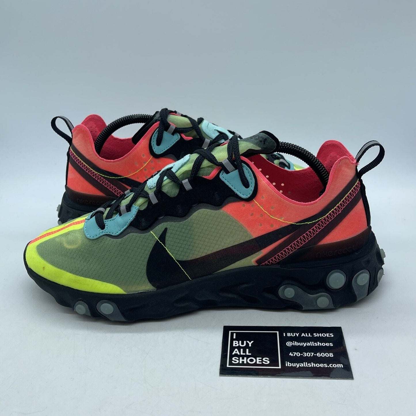 Size 10.5 - Nike React Element 87 Hyper Fusion Pink Black Blue (AQ1090-700)