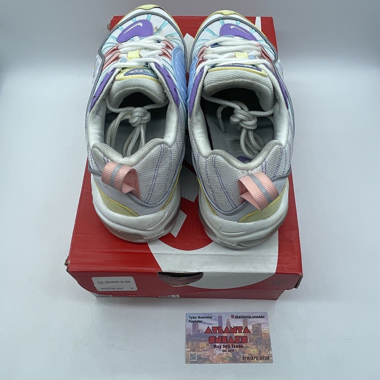 Size 8W - Nike Air Max 98 Easter Pastel White Blue Yellow Grey (AH6799-300)