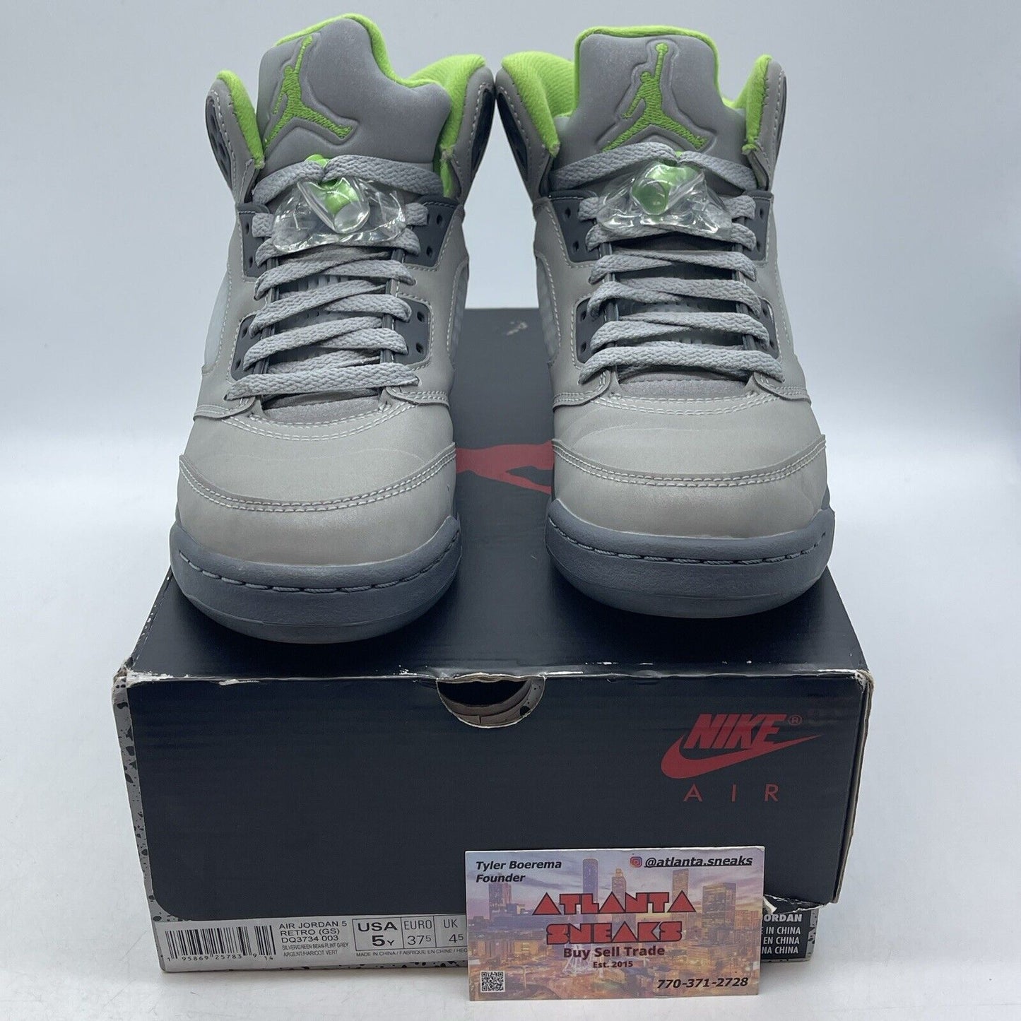 Size 5 (GS) - Jordan 5 Retro 2022 Mid Green Bean Grey (DQ3734-003)