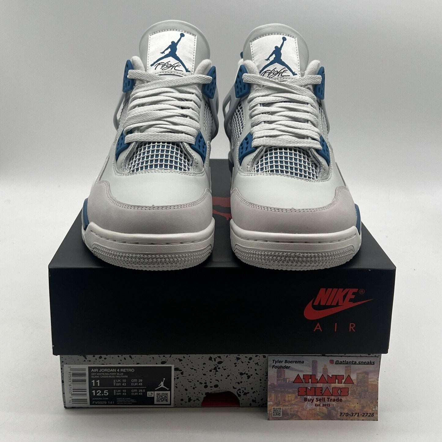 Size 11 - Air Jordan 4 Retro 2024 Military Blue (FV5029-141).