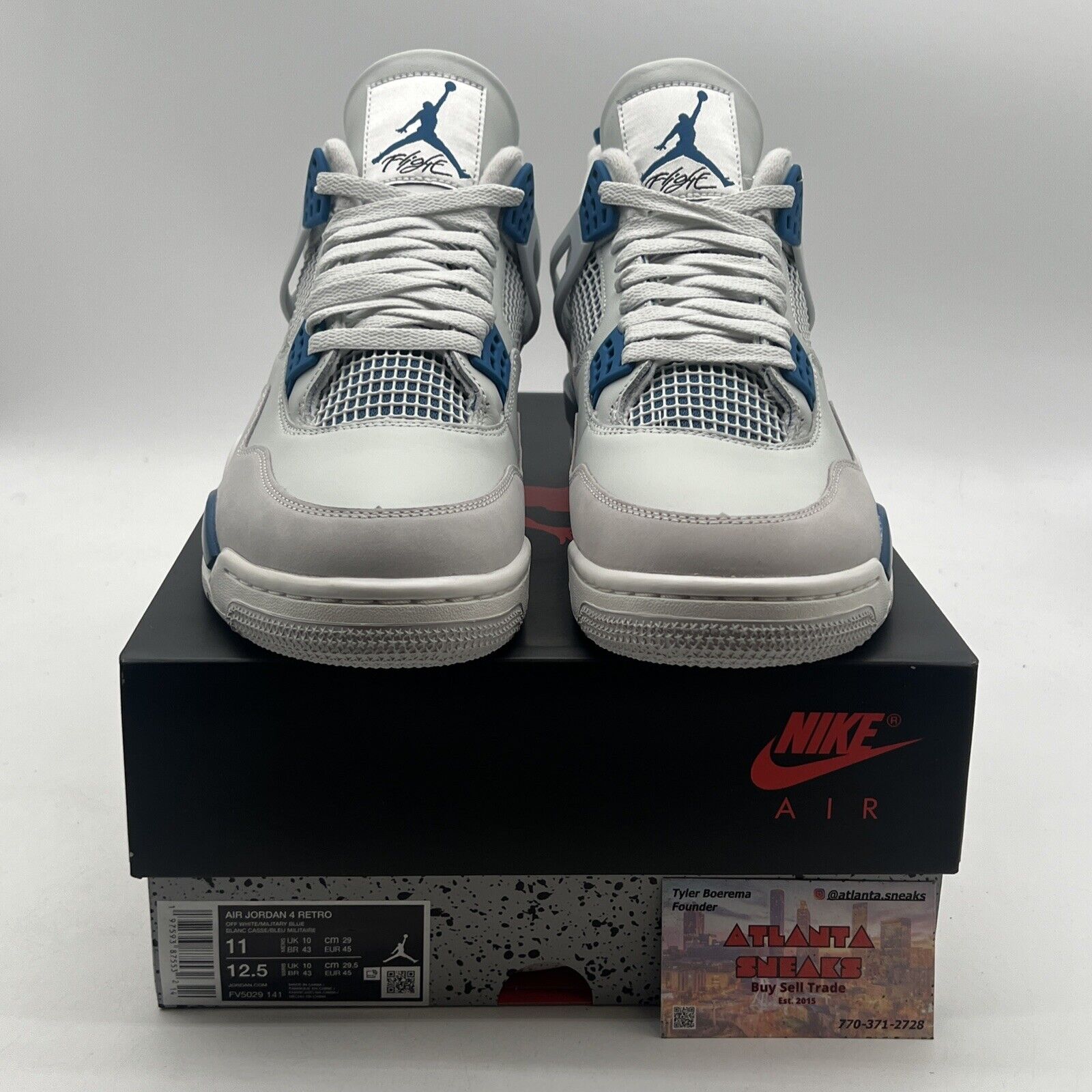 Size 11 - Air Jordan 4 Retro 2024 Military Blue (FV5029-141).