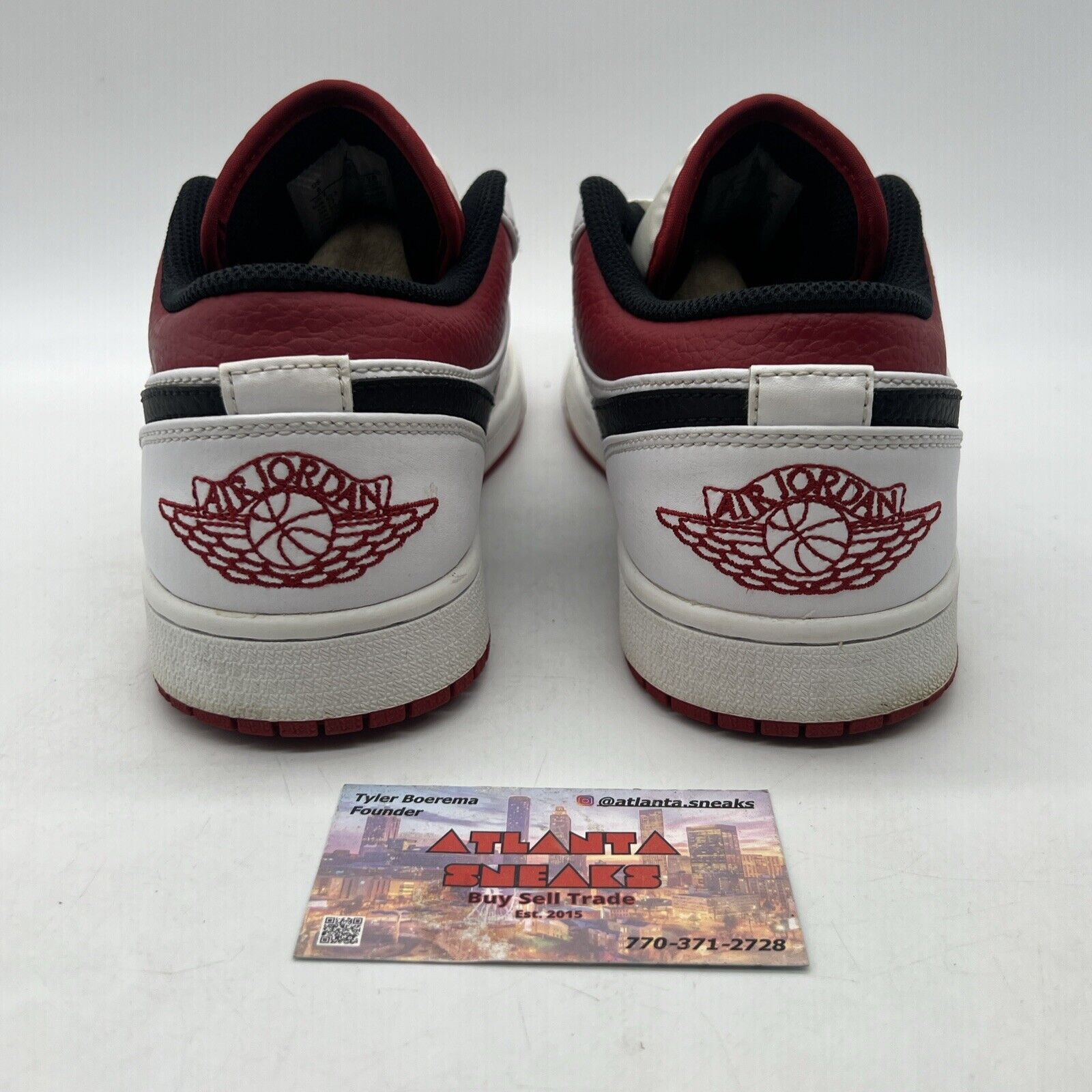 Size 9 - Air Jordan 1 Low White University Red White (553558-118)