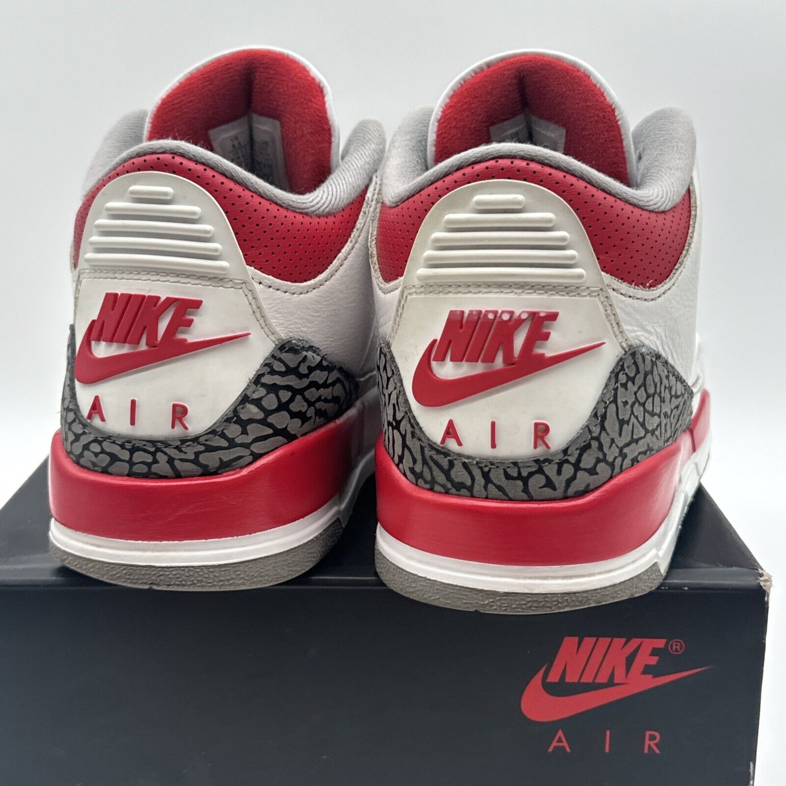 Size 8.5 - Jordan 3 Retro Mid Fire Red White Leather Elephant OG Grey With Box