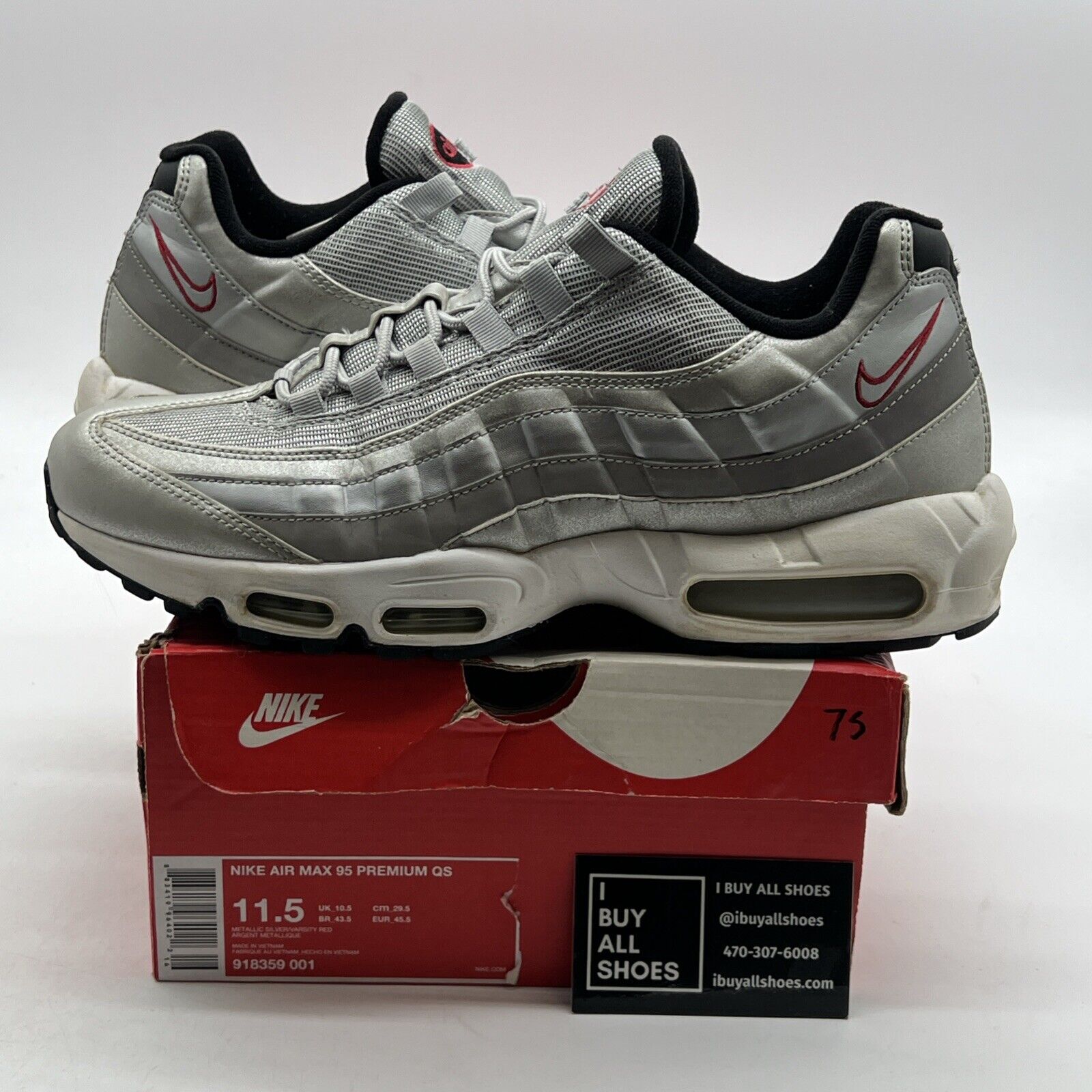 Size 11.5 - Nike Air Max 95 QS Silver Bullet (918359-001)