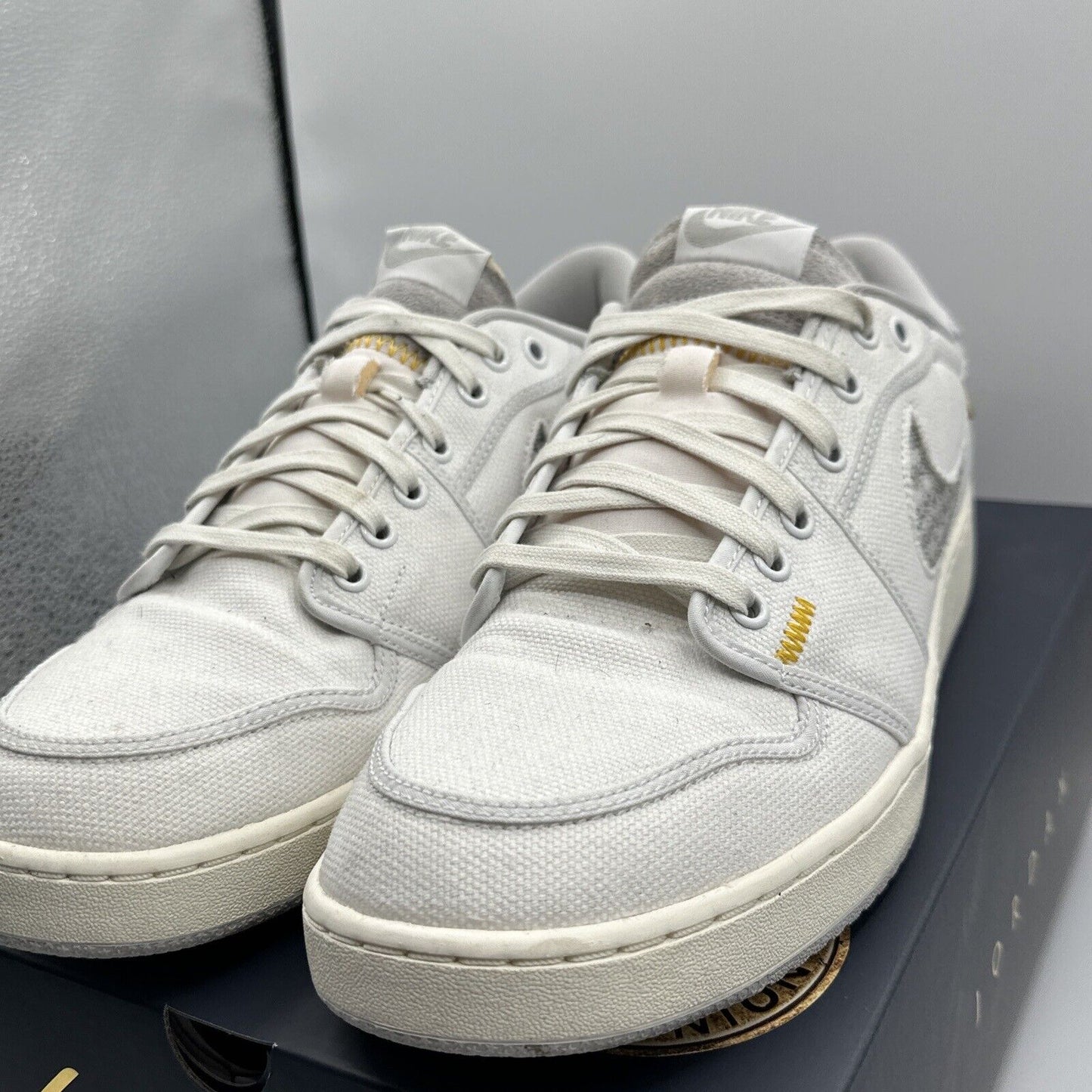 Size 12.5 - Jordan 1 KO x Union LA Low White Neutral Grey Patches Blue Yellow