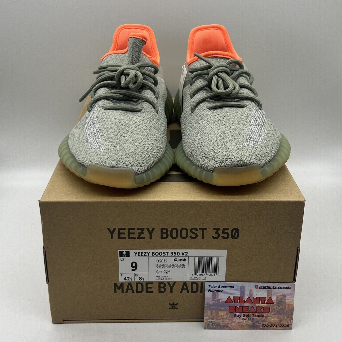 Size 9 - adidas Yeezy Boost 350 V2 Desert Sage Brand New Og All DS Sneakers