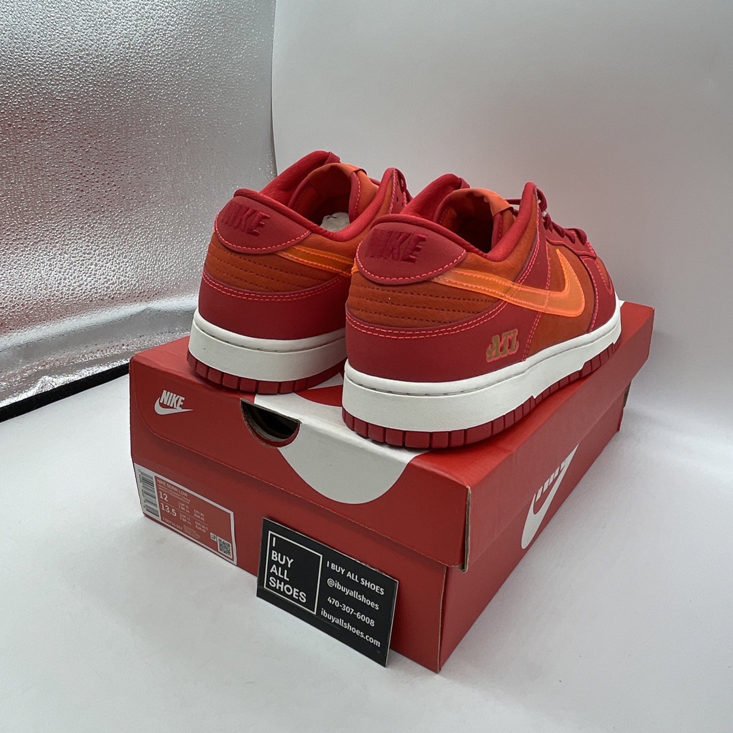 Size 12 - Nike Dunk Low ATL Red White Orange Suede (FD0724-657)