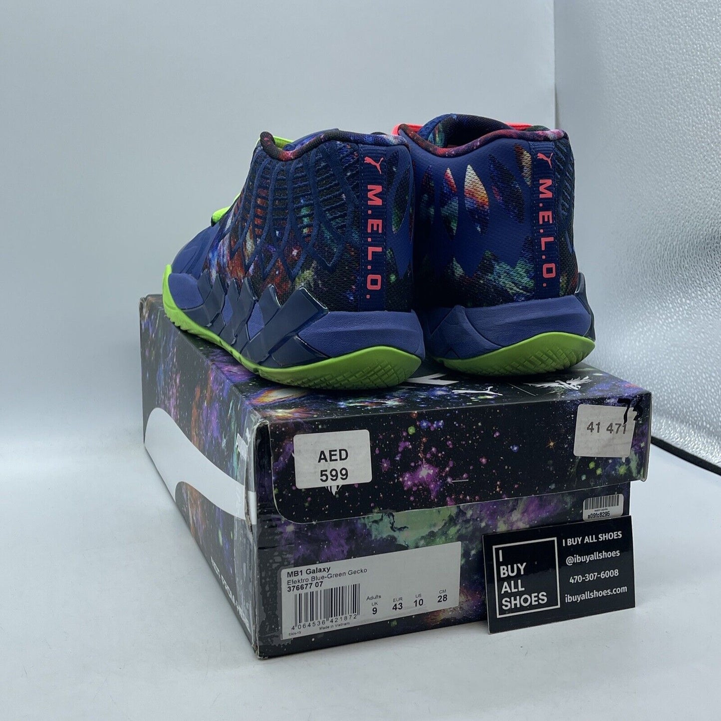 Size 10 - PUMA MB.01 Galaxy Black Blue Green Suede Leather (376677-07)