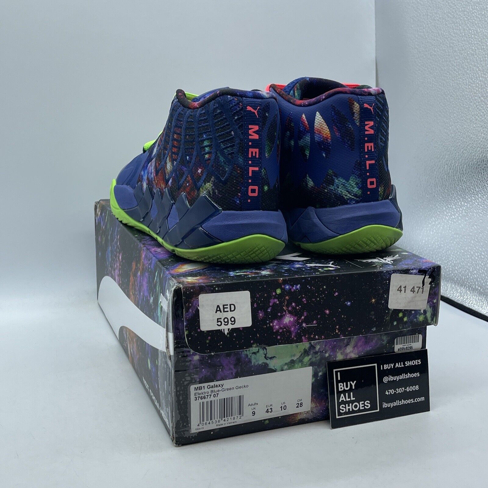 Size 10 - PUMA MB.01 Galaxy Black Blue Green Suede Leather (376677-07)