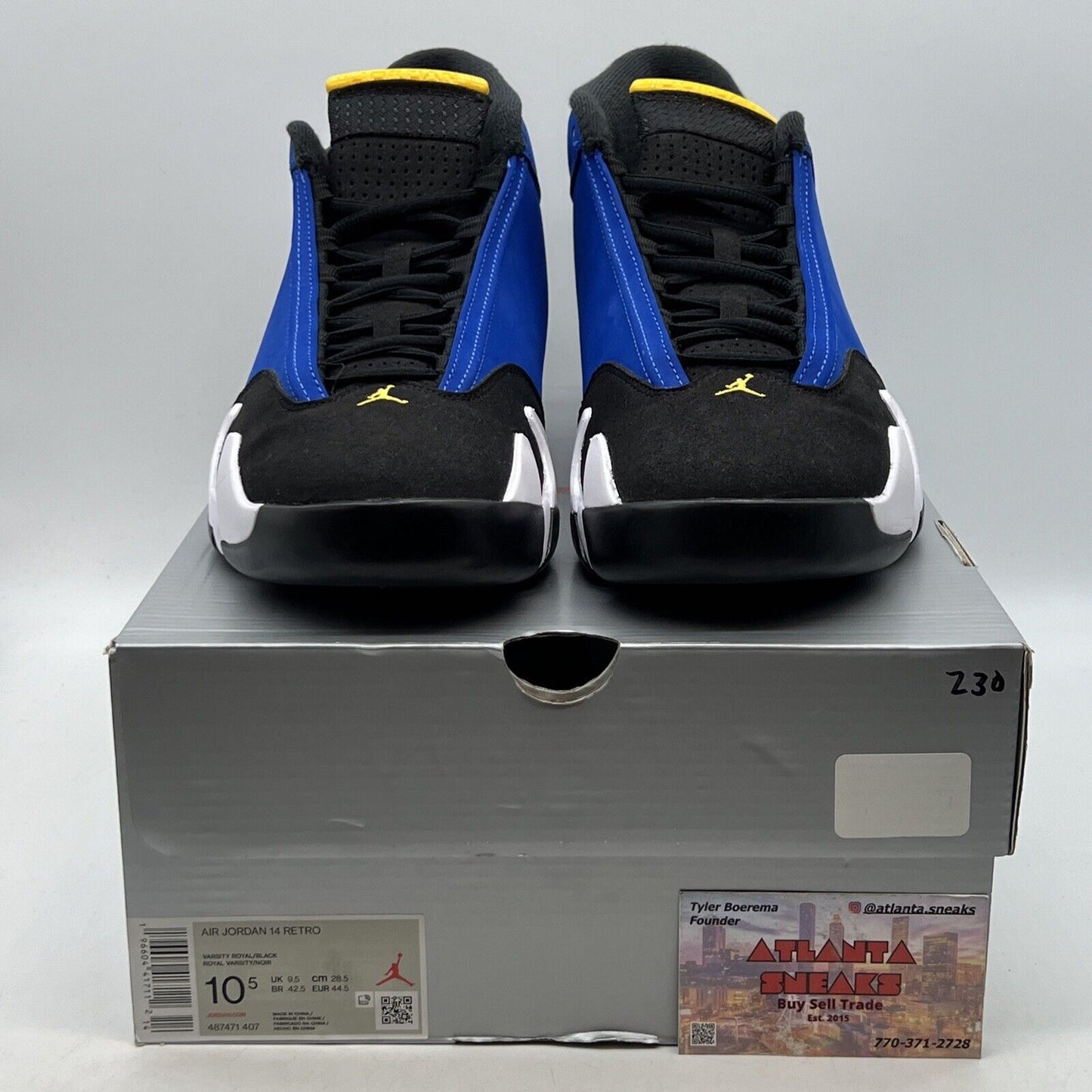 Size 10.5 - Air Jordan 14 Retro Laney White Black Yellow (487471-407)