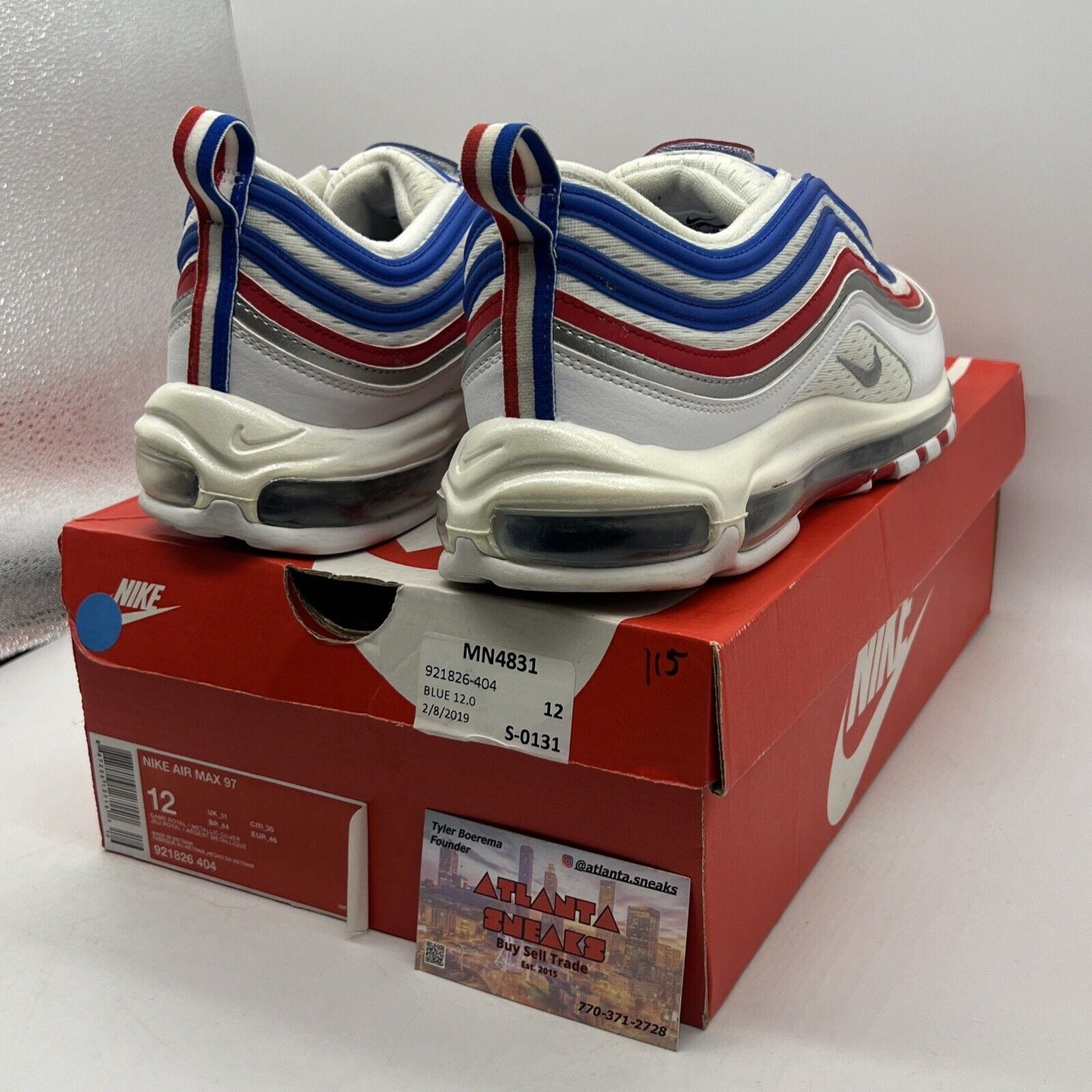 Size 12 - Nike Air Max 97 All Star Jersey Red White Blue Leather (921826-404)