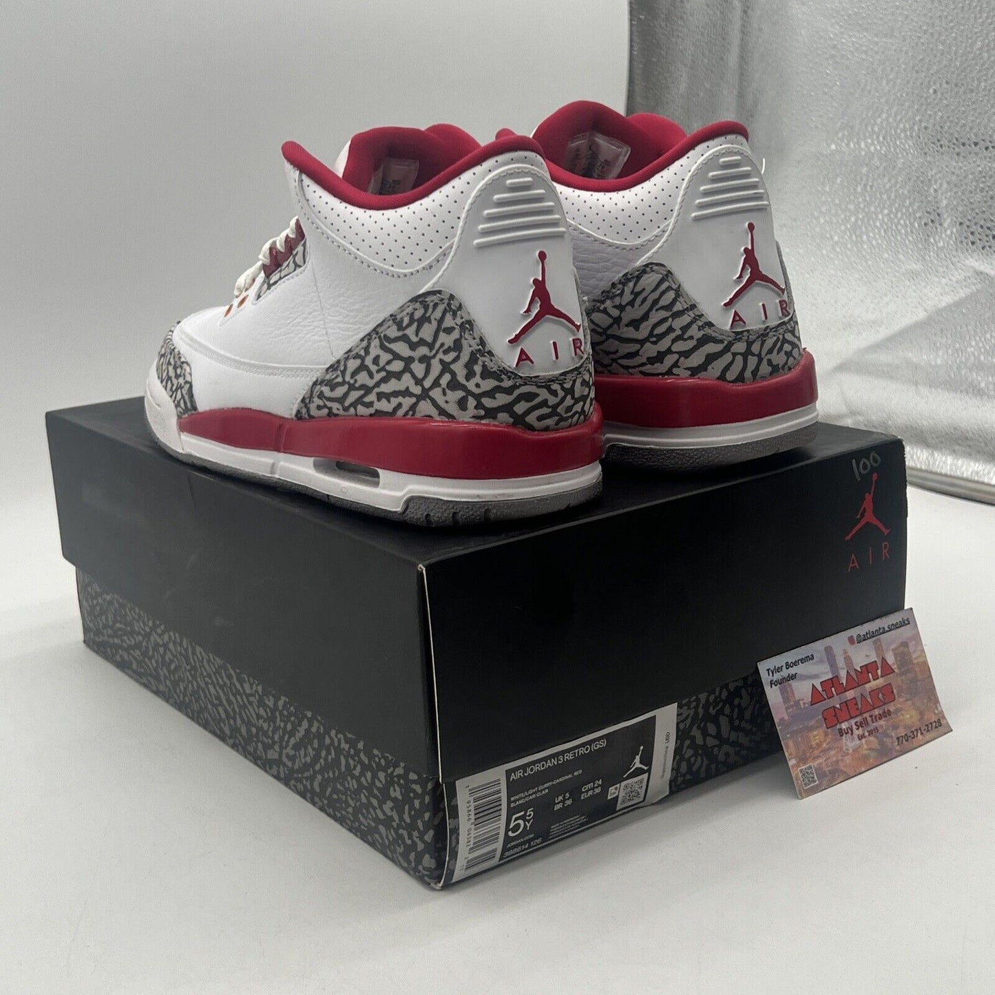 Size 5.5Y - Jordan 3 Retro Mid Cardinal Red White Yellow (398614-126)