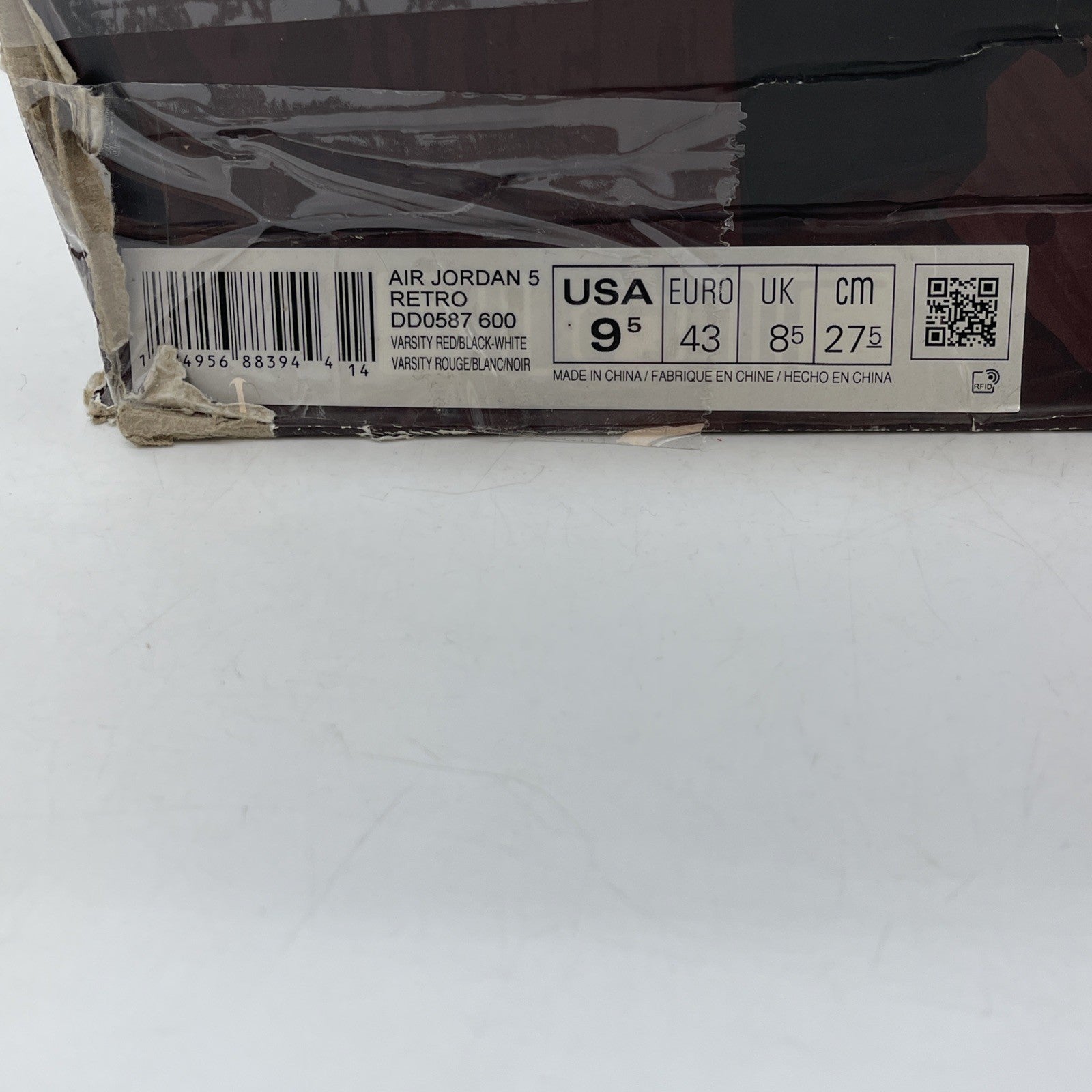 Size 9.5 - Jordan 5 Retro Mid Raging Bull Red Black Suede (DD0587-600)